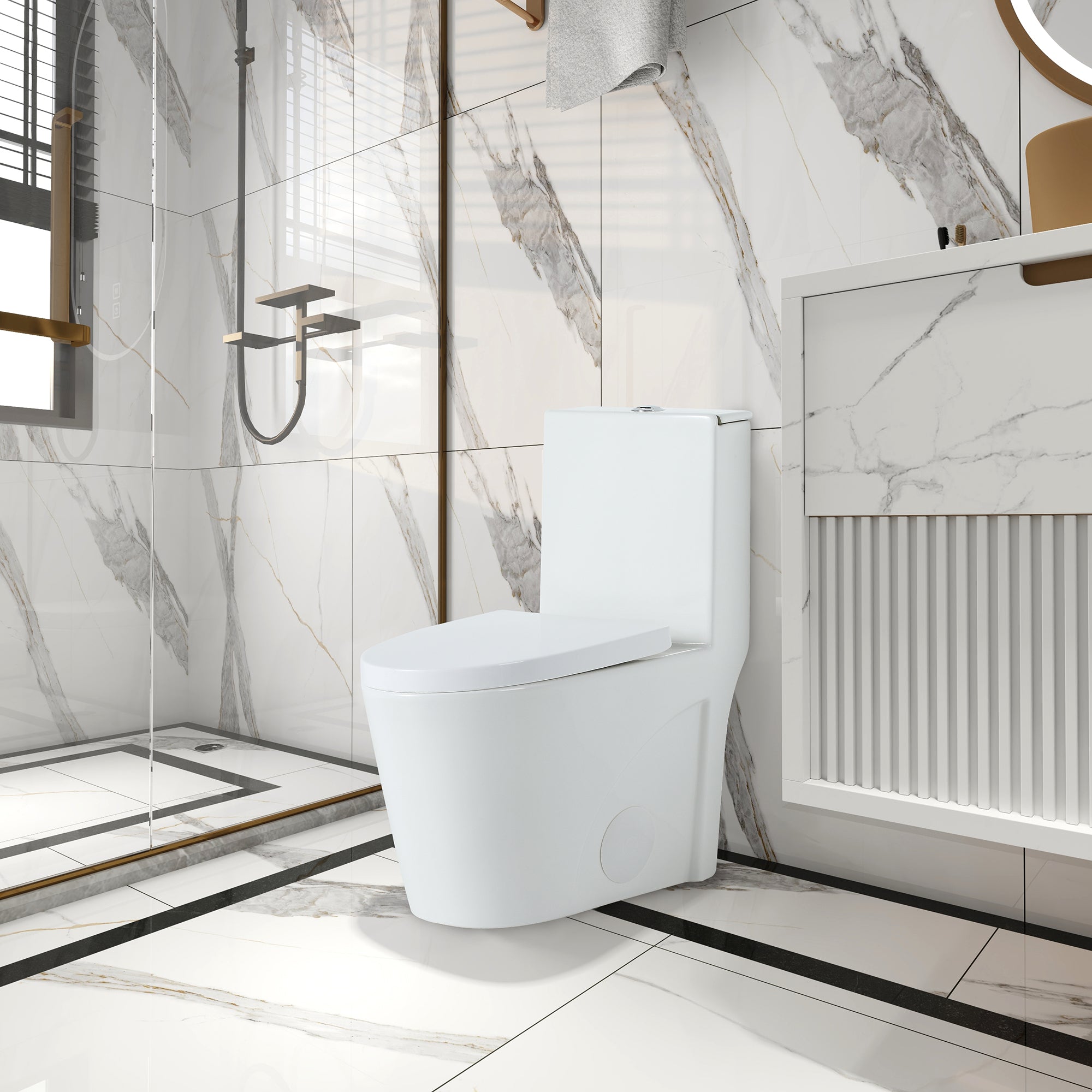 30 Inch  Ceramic One Piece Toilet With Soft Close Seat