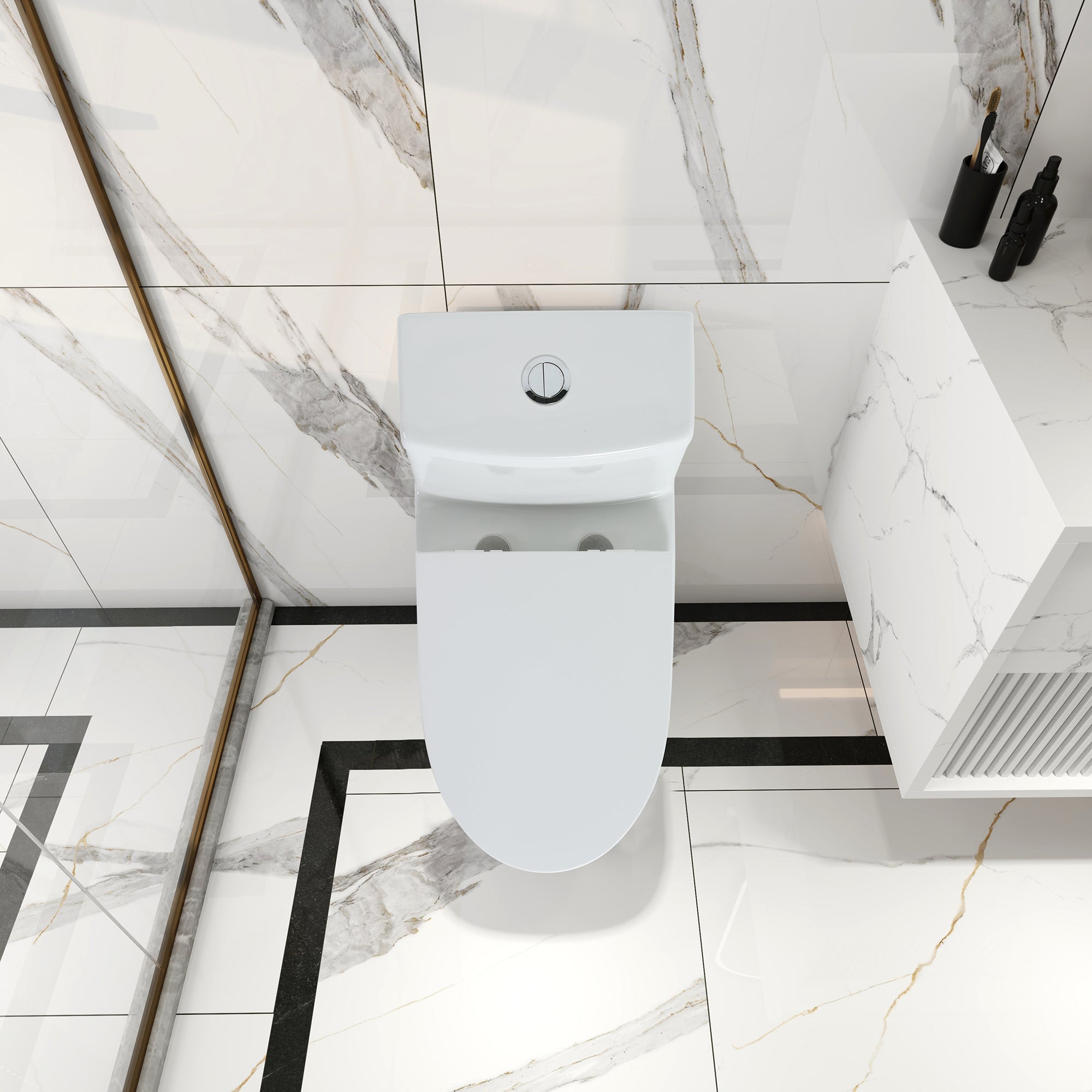 28 Inch  Ceramic One Piece Toilet With Soft Close Seat