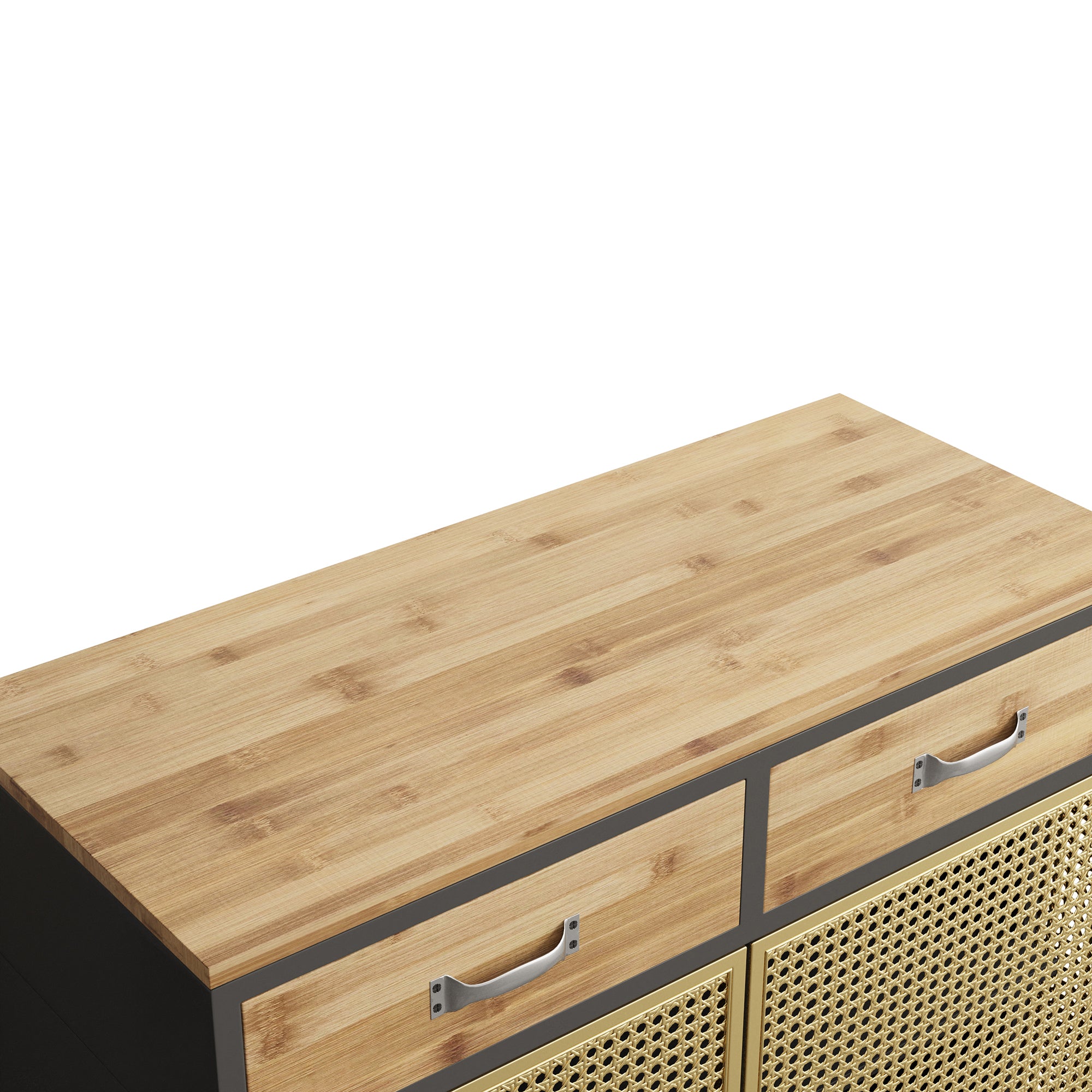 32" Tall Metal 2-door Accent Cabinet with 2-drawer