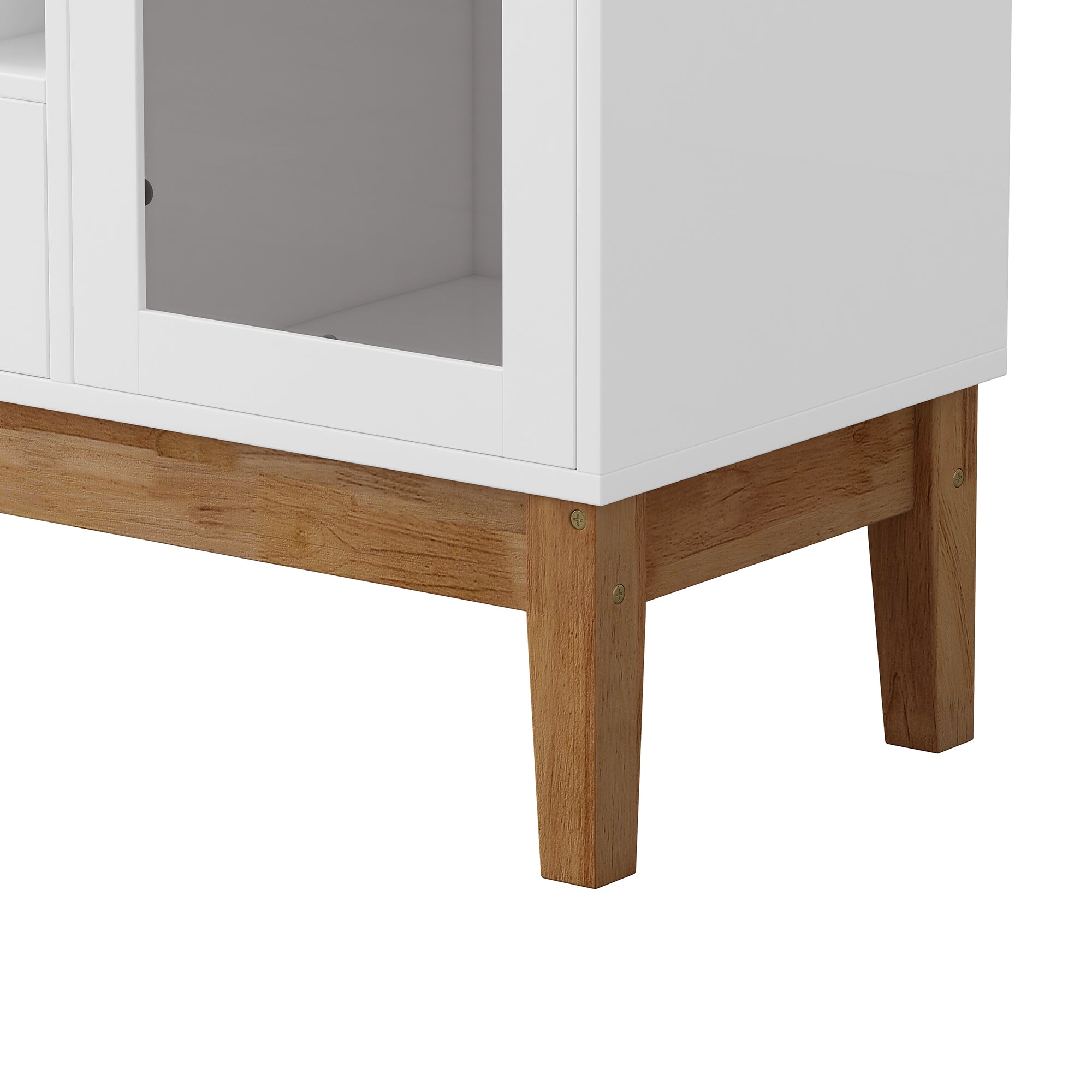 39" Wide 1-Drawer Sideboard in White with Wine Rack