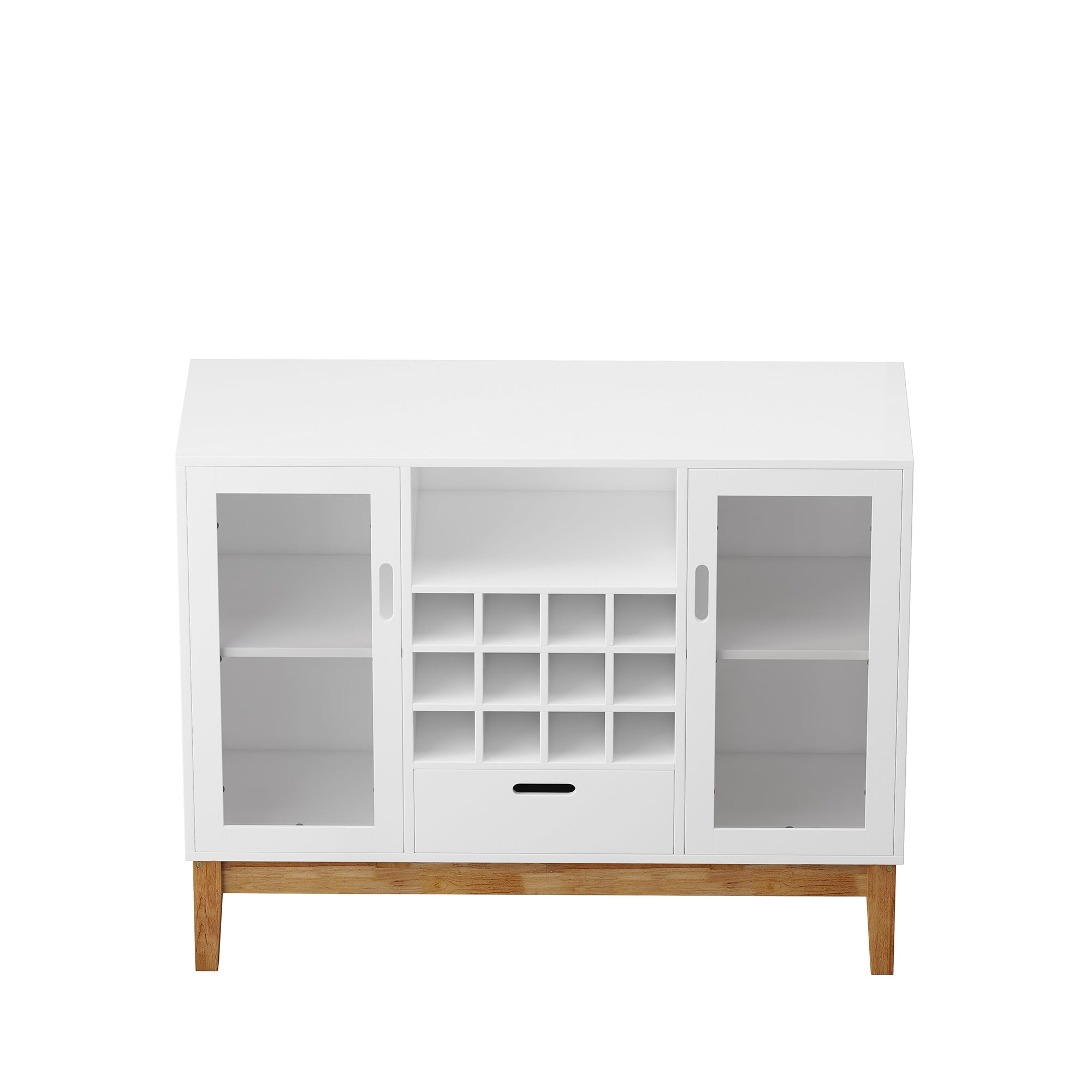 39" Wide 1-Drawer Sideboard in White with Wine Rack