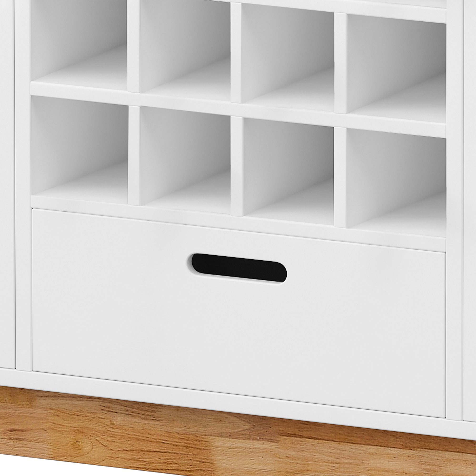39" Wide 1-Drawer Sideboard in White with Wine Rack