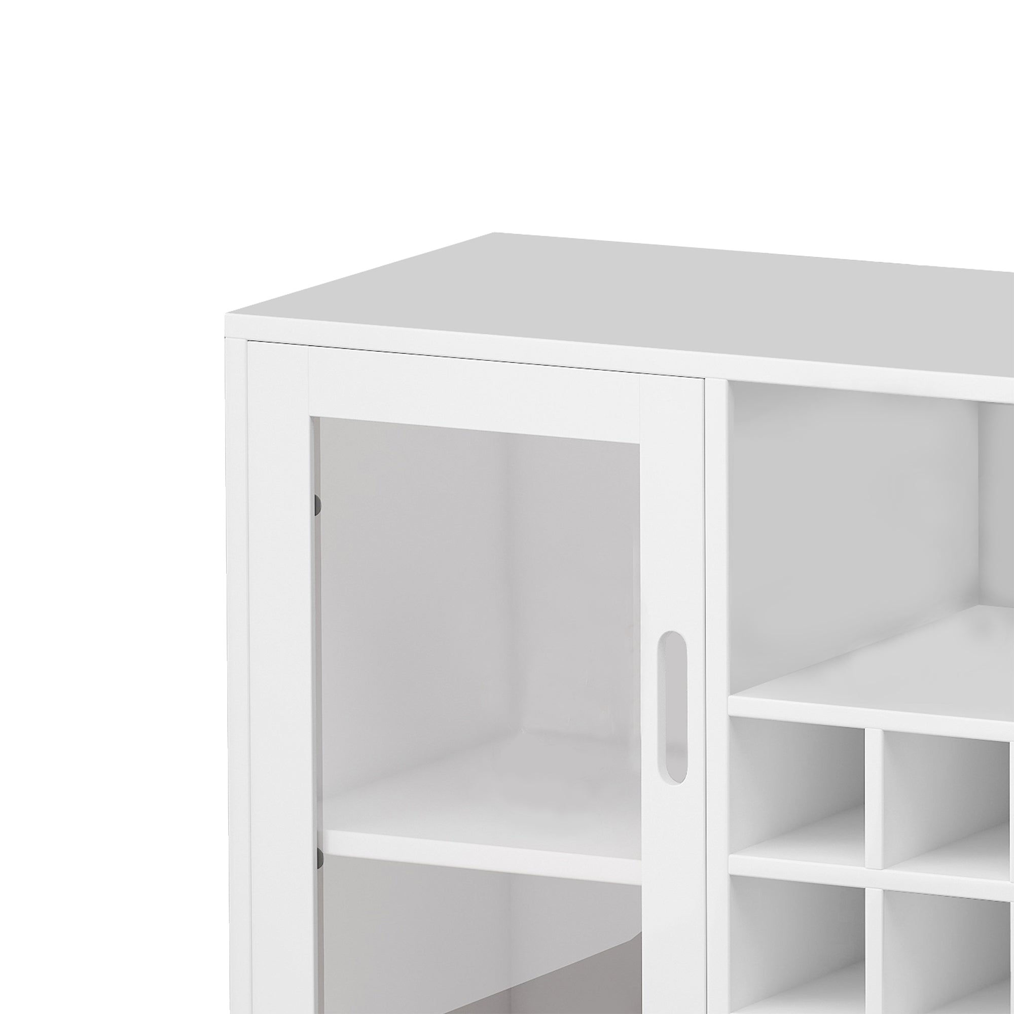 39" Wide 1-Drawer Sideboard in White with Wine Rack
