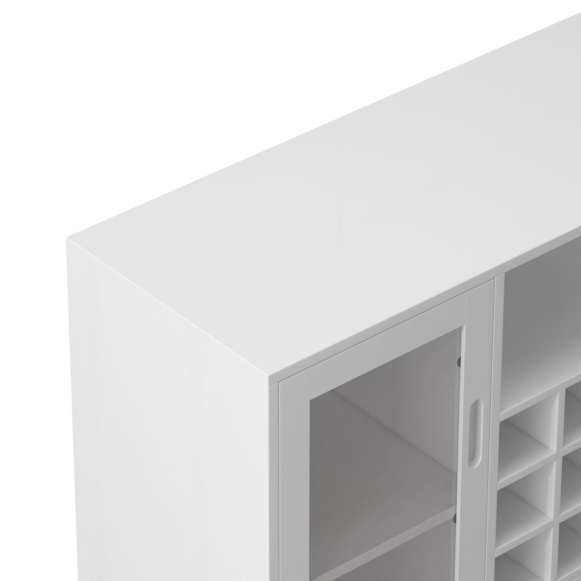 39" Wide 1-Drawer Sideboard in White with Wine Rack