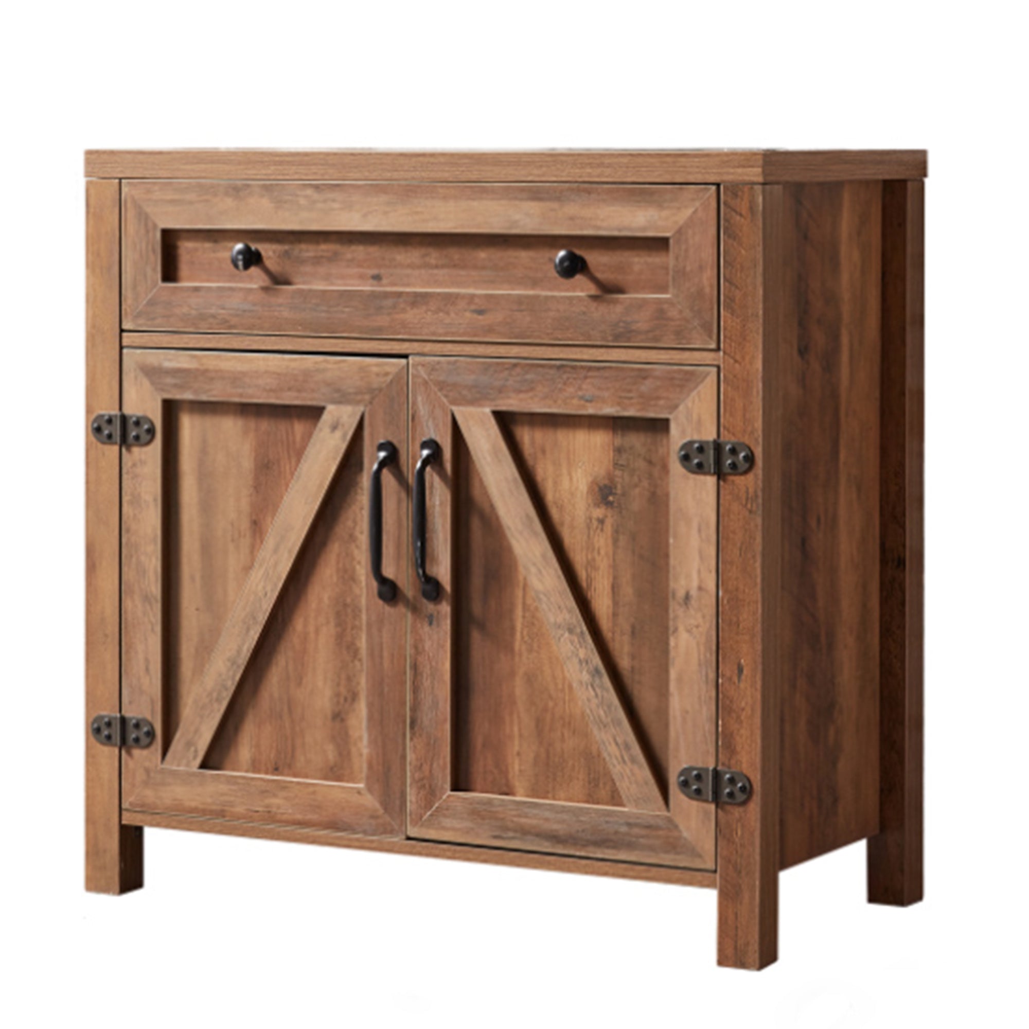 32" Tall Wood 2-door Accent Cabinet with 1 Drawer
