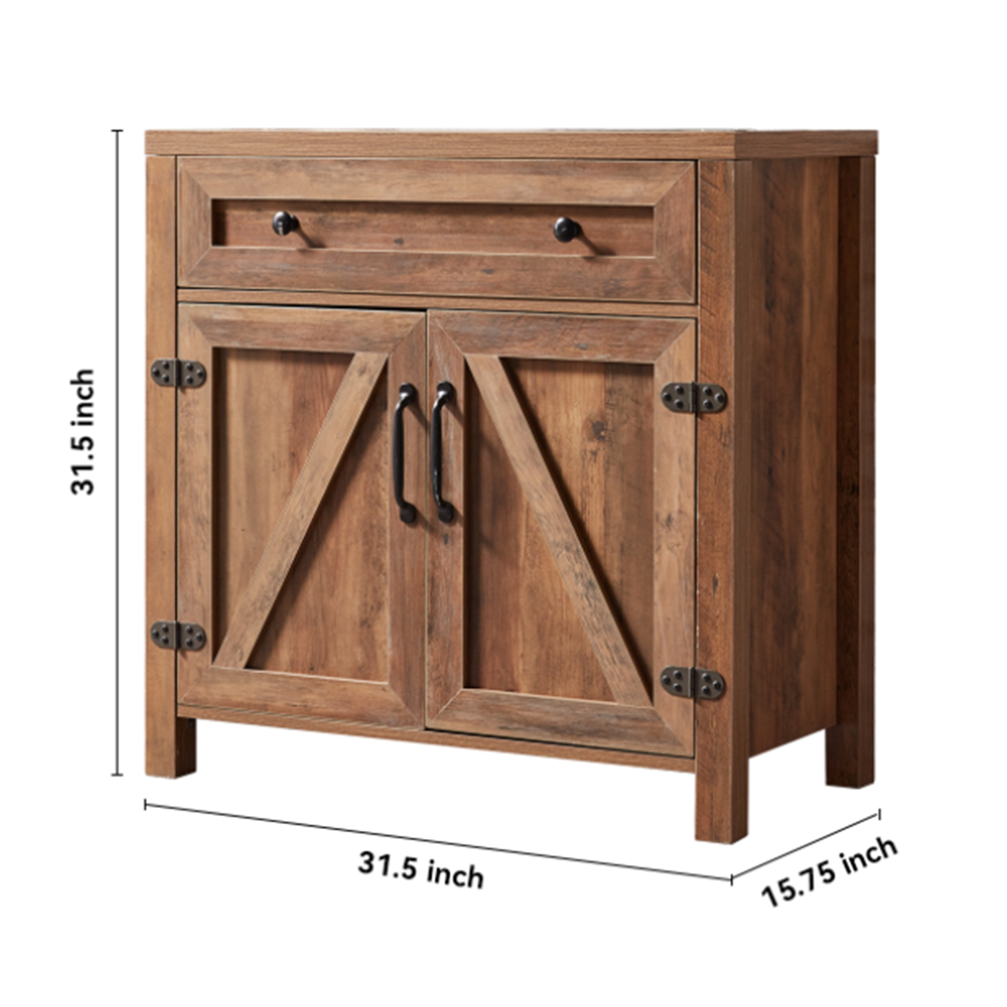 32" Tall Wood 2-door Accent Cabinet with 1 Drawer