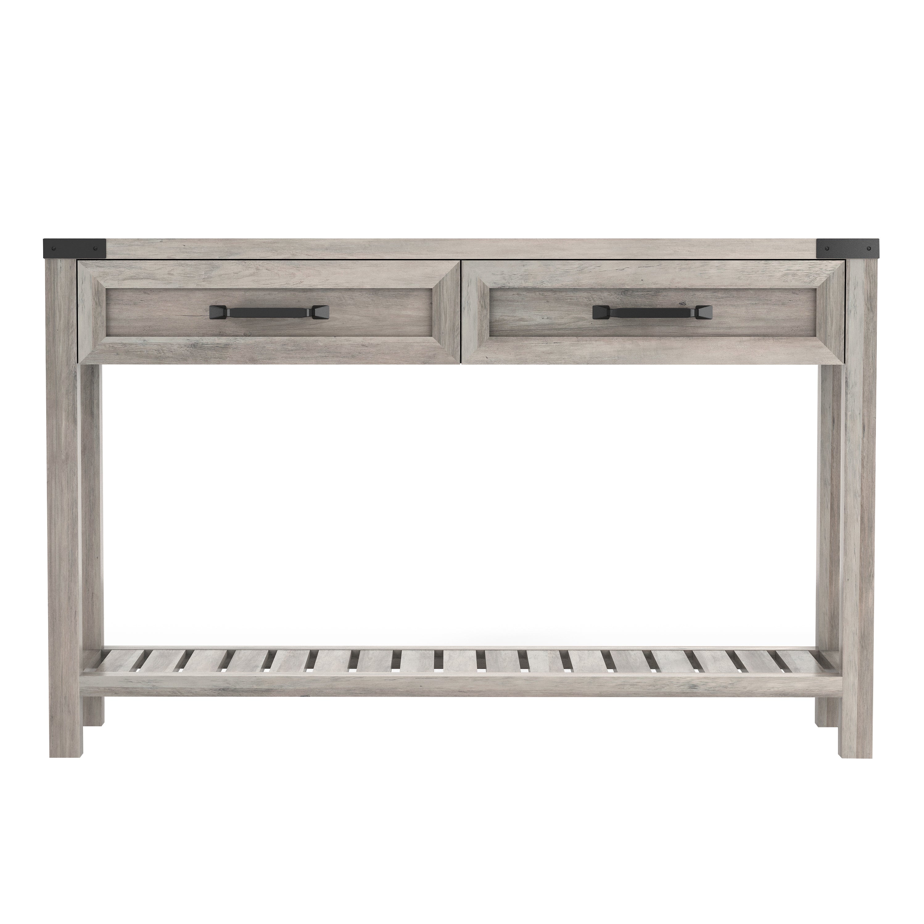 47-inch Console Table with Drawers and Shelf for Living Room