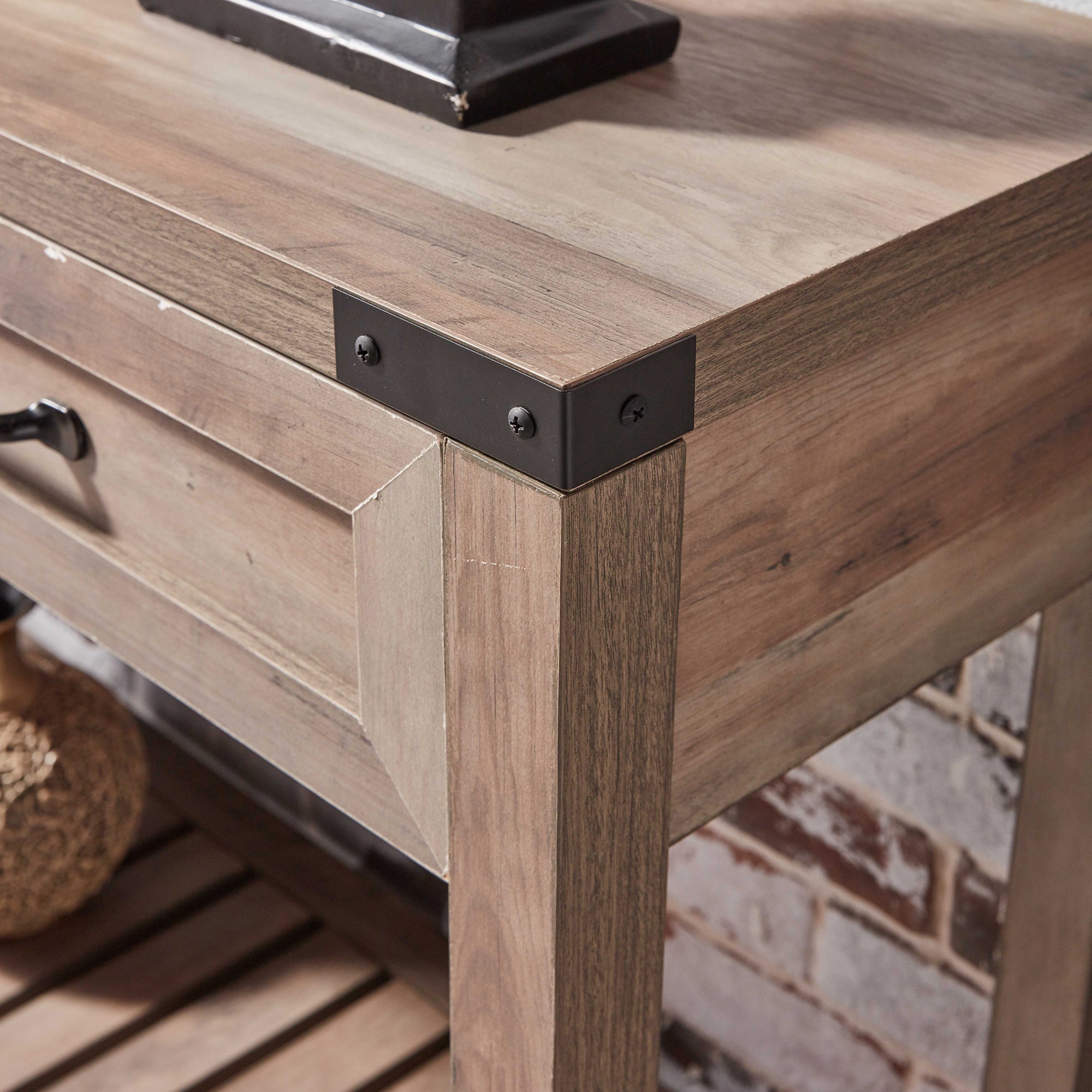 47-inch Console Table with Drawers and Shelf for Living Room