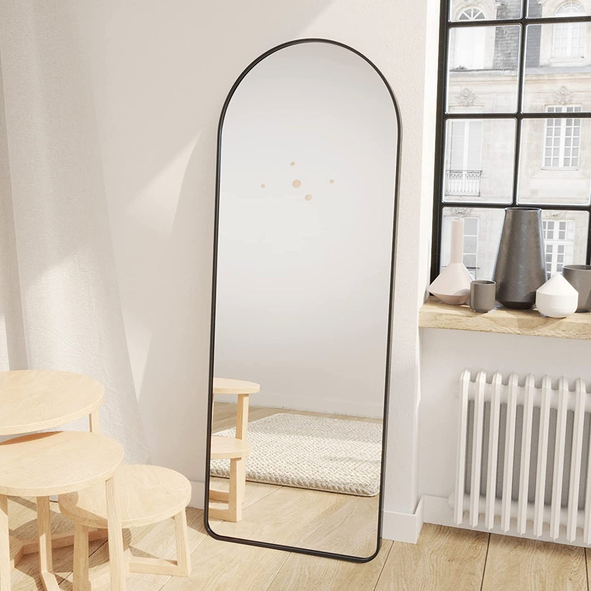 Rectangular Aluminum Framed Freestanding Bedroom Mirror