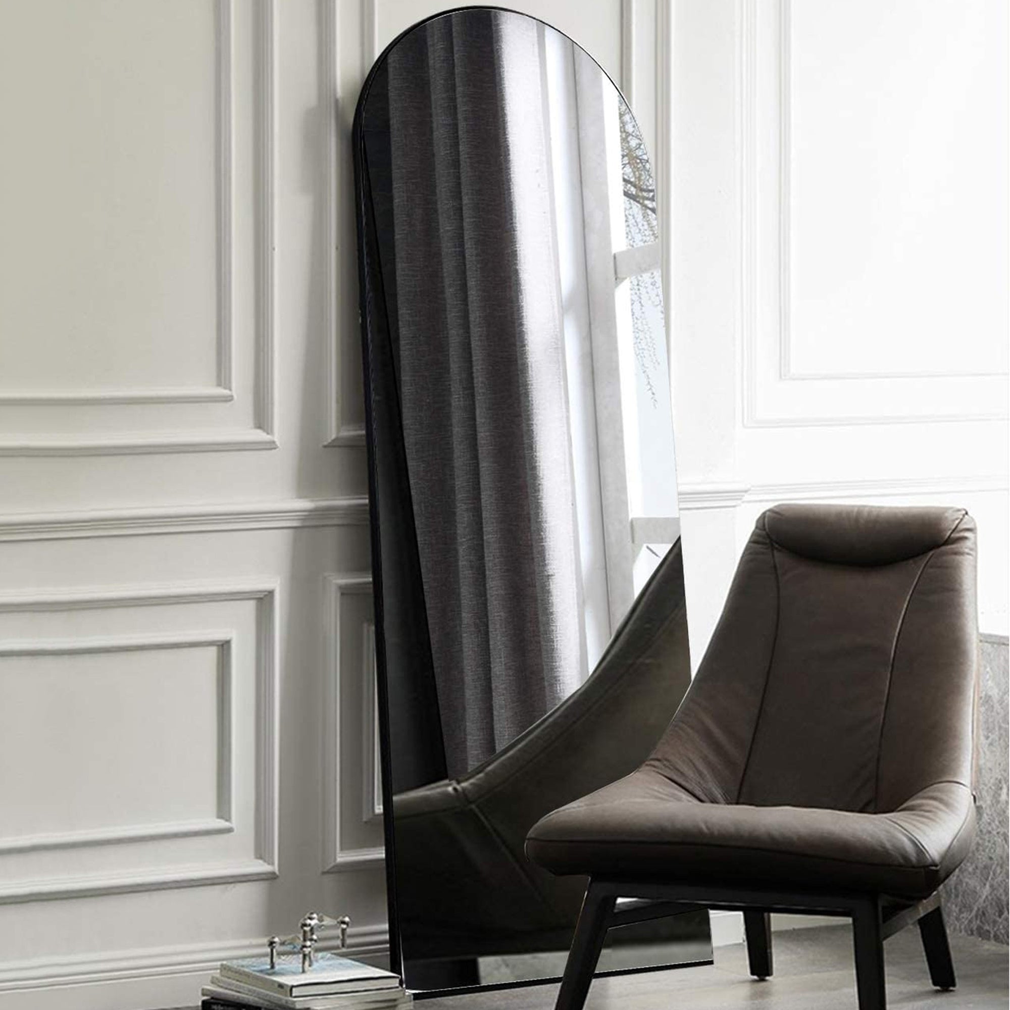 Rectangular Aluminum Framed Freestanding Bedroom Mirror
