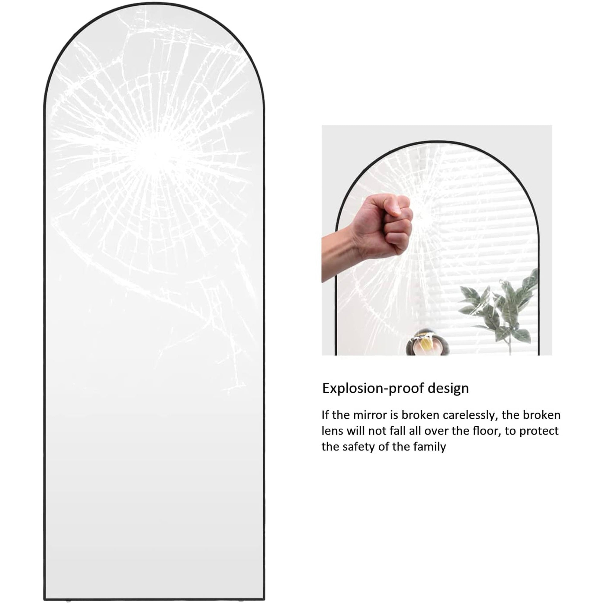 Rectangular Aluminum Framed Freestanding Bedroom Mirror