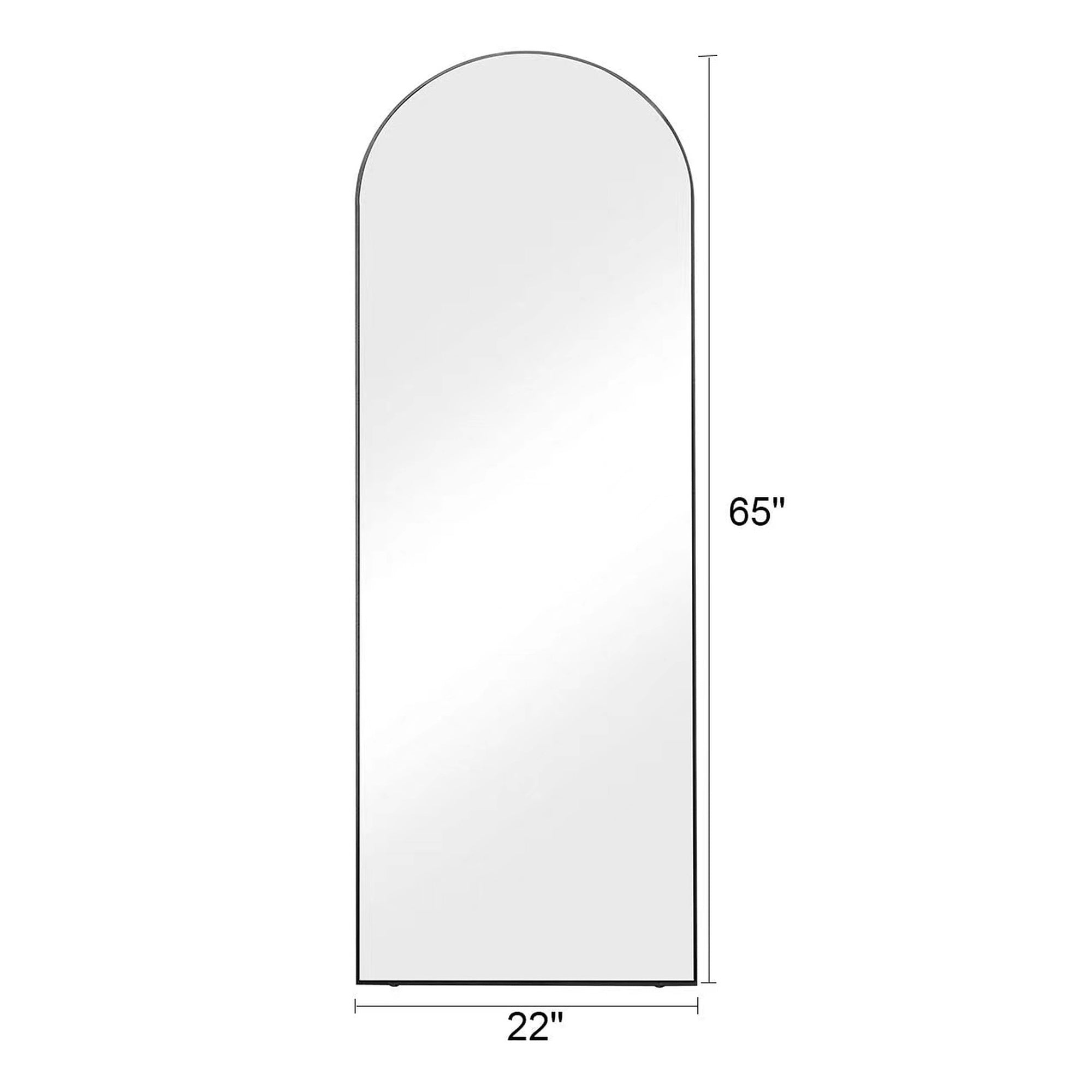 Rectangular Aluminum Framed Freestanding Bedroom Mirror