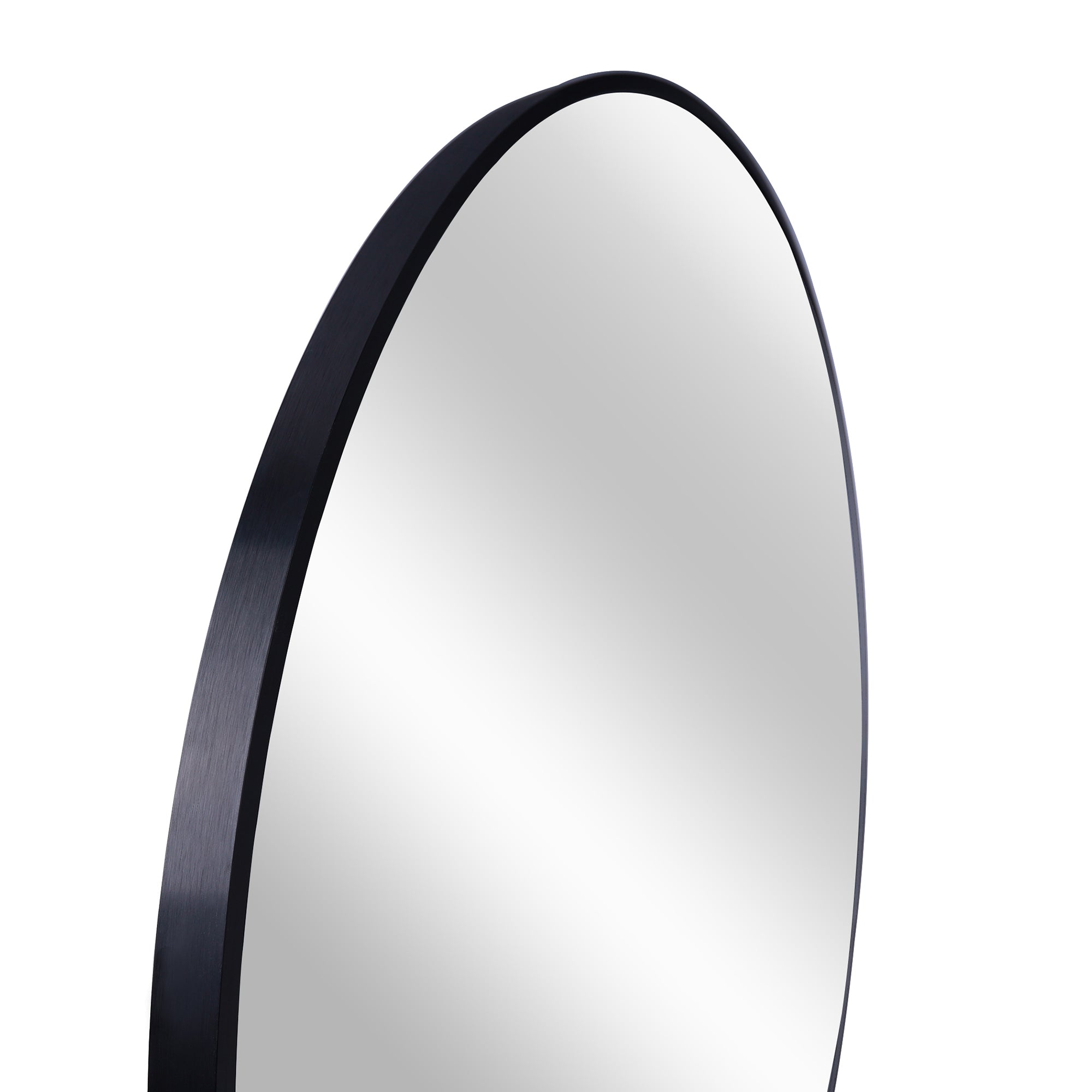 Round Aluminium Framed Wall Mounted Mirror in Black