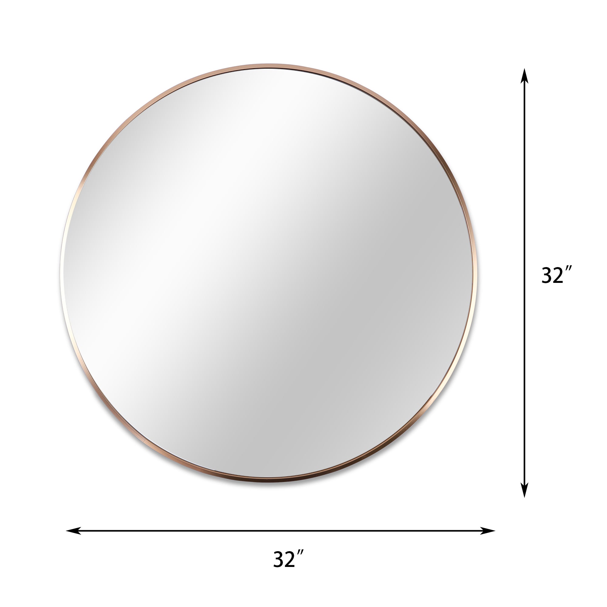 Round Aluminium Framed Wall Mounted Mirror