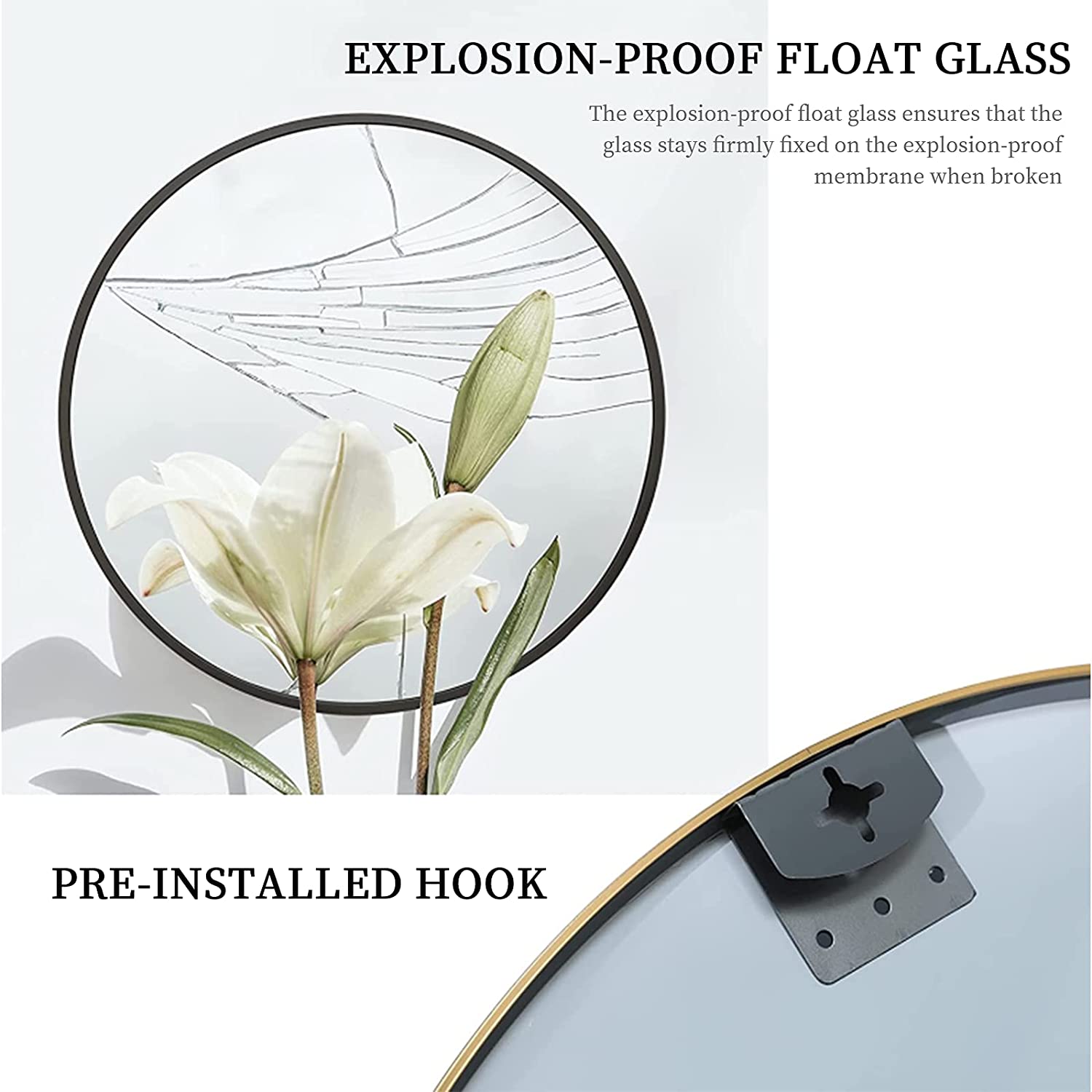Round Aluminium Framed Wall Mounted Mirror