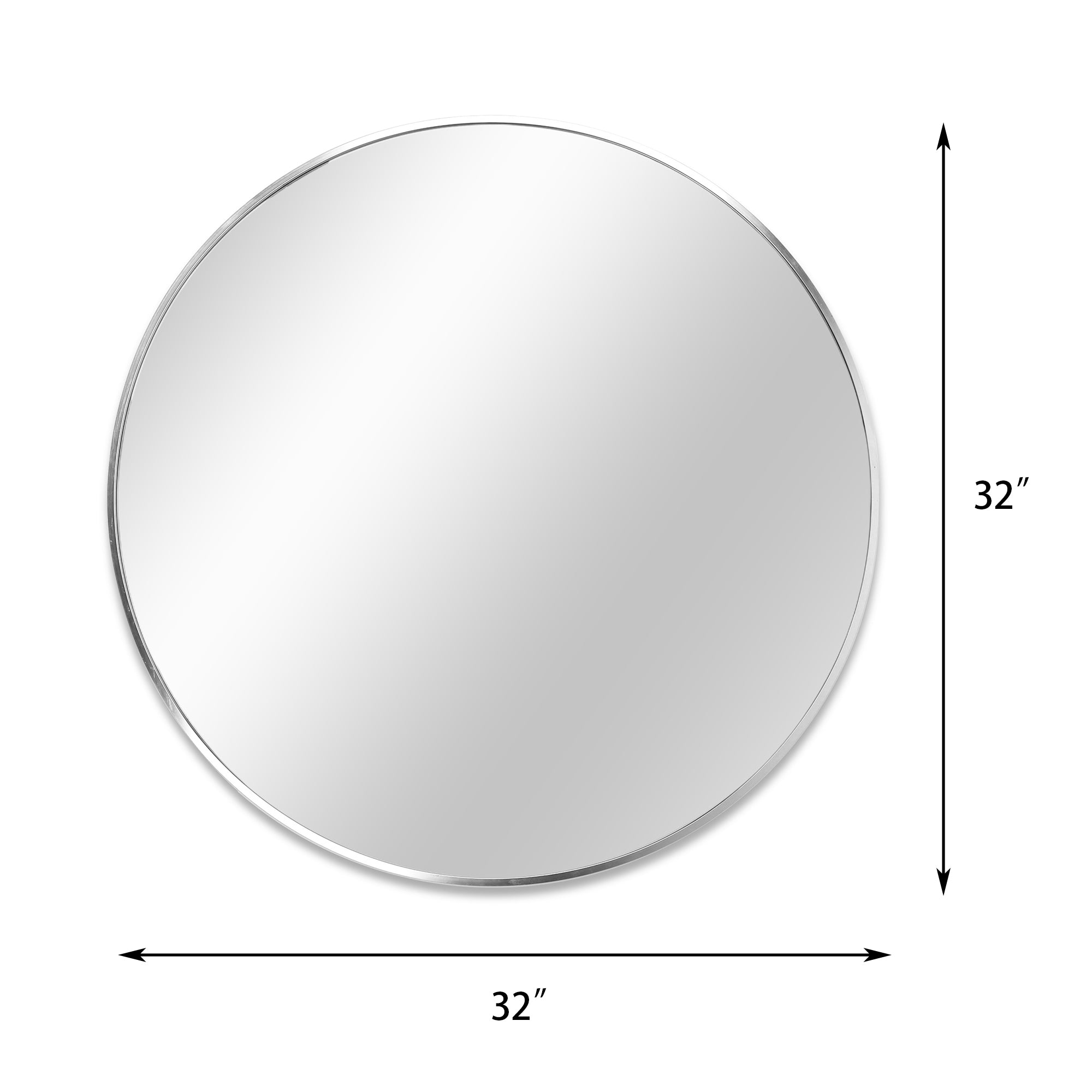 Round Aluminium Framed Wall Mounted Mirror