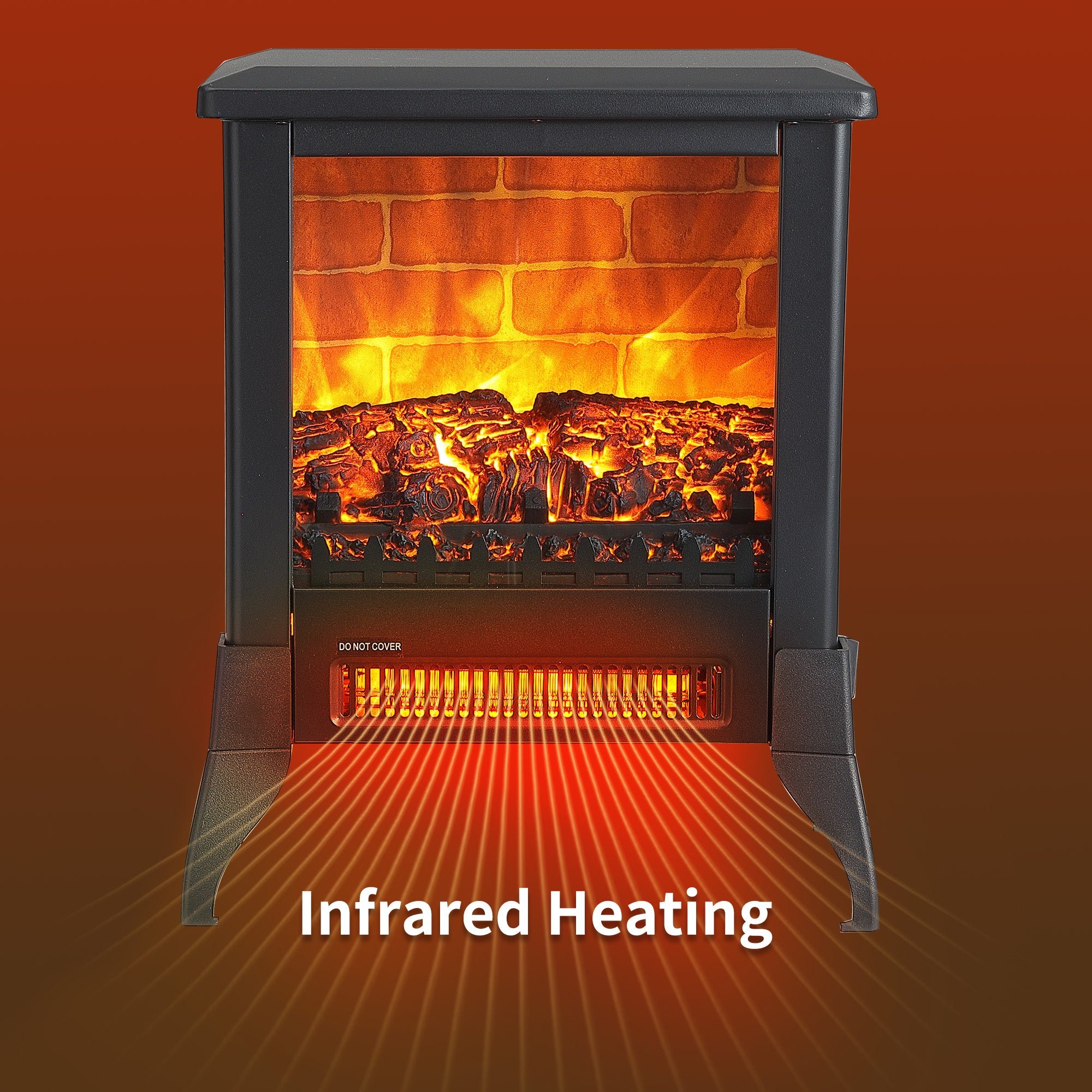 1400W Overheating Safety Protection Freestanding Electric Fireplace Space