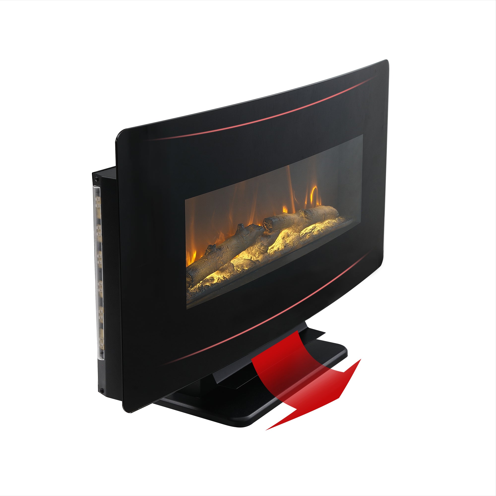 36-inch Freestanding or Wall Mounted Electric Fireplace with Adjustable Flame Color and Remote Control