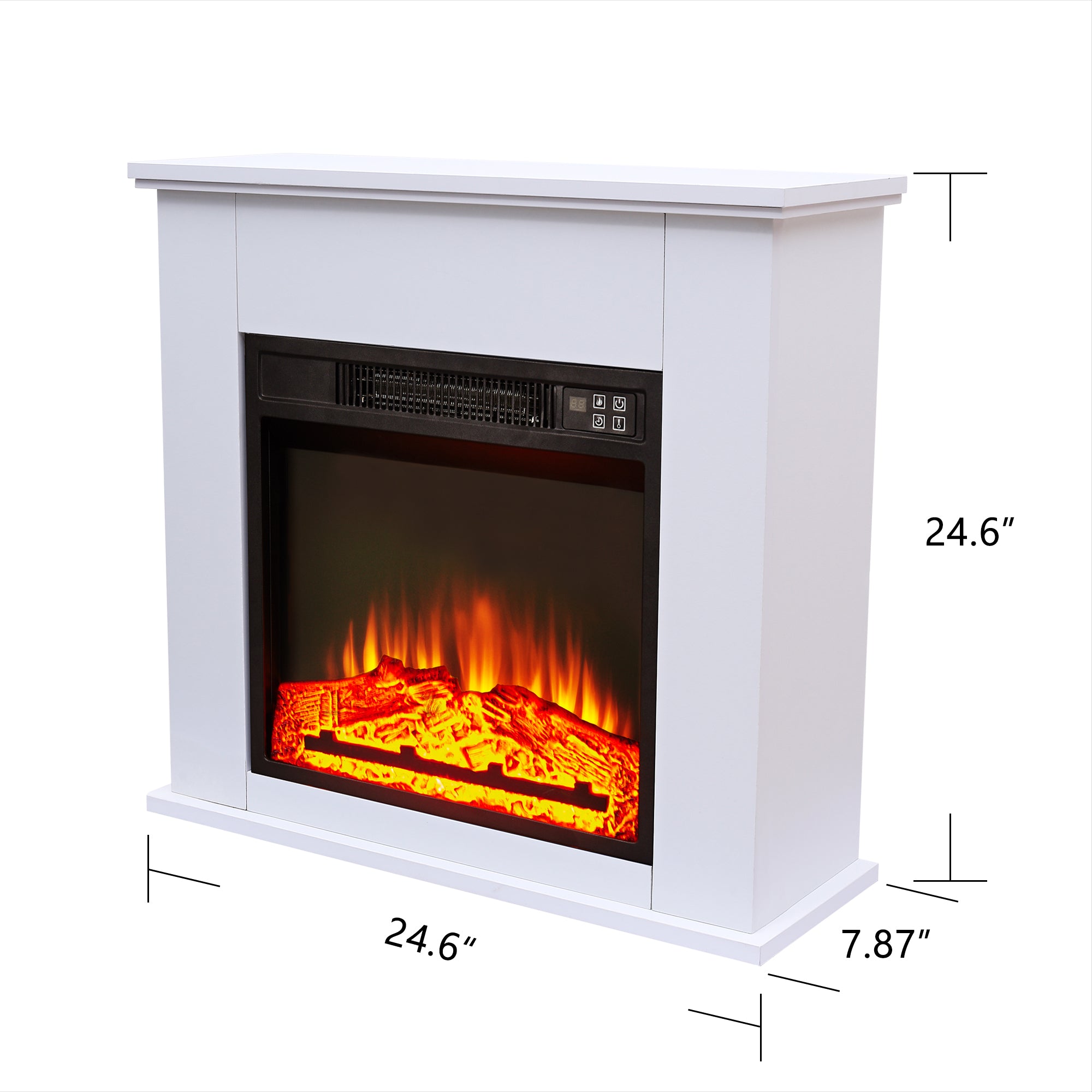 1400W Electric Freestanding Fireplace Mantel Heater with Remote Control & Realistic Flames