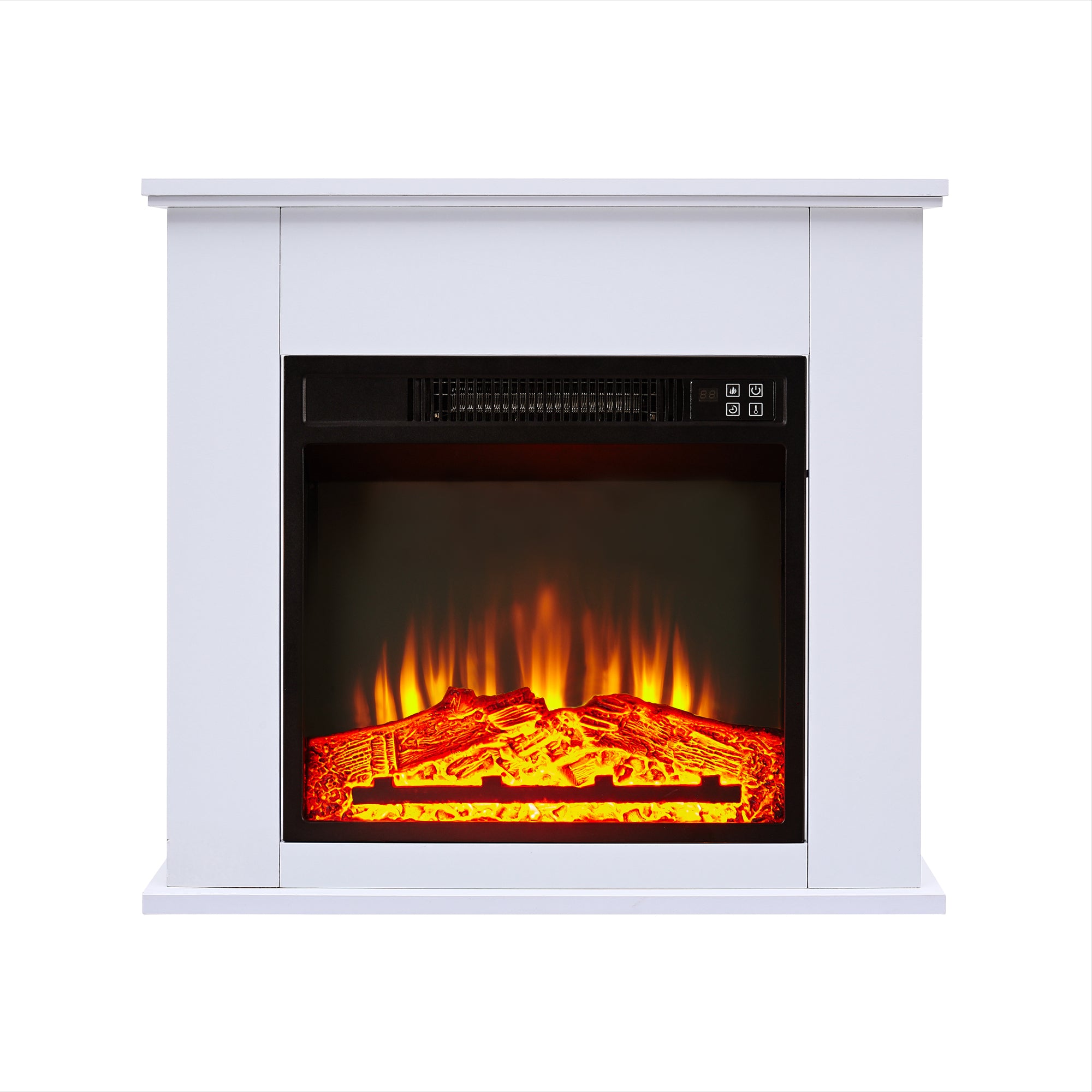1400W Electric Freestanding Fireplace Mantel Heater with Remote Control & Realistic Flames