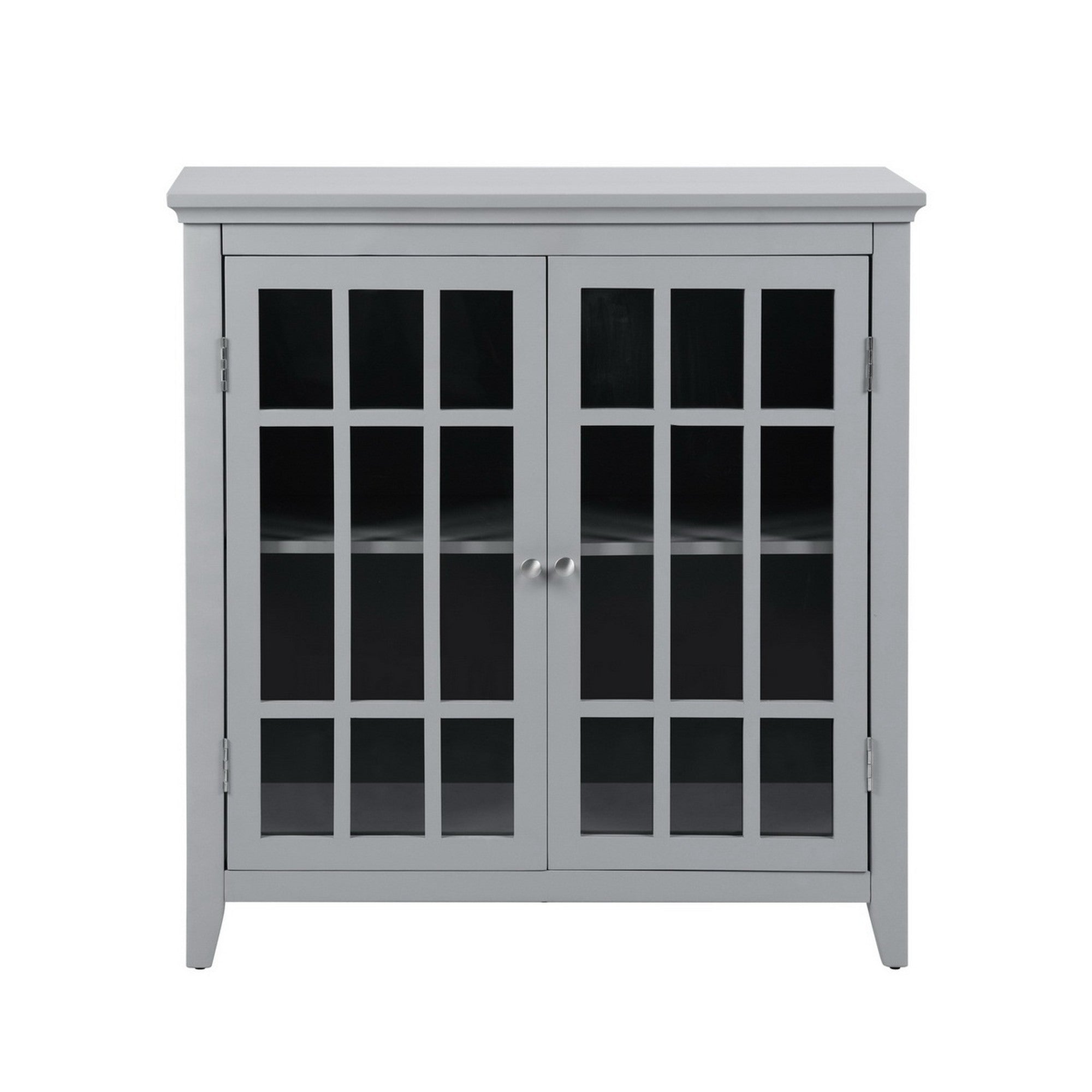 Wood Double Door Accent Cabinet with Interior Shelves