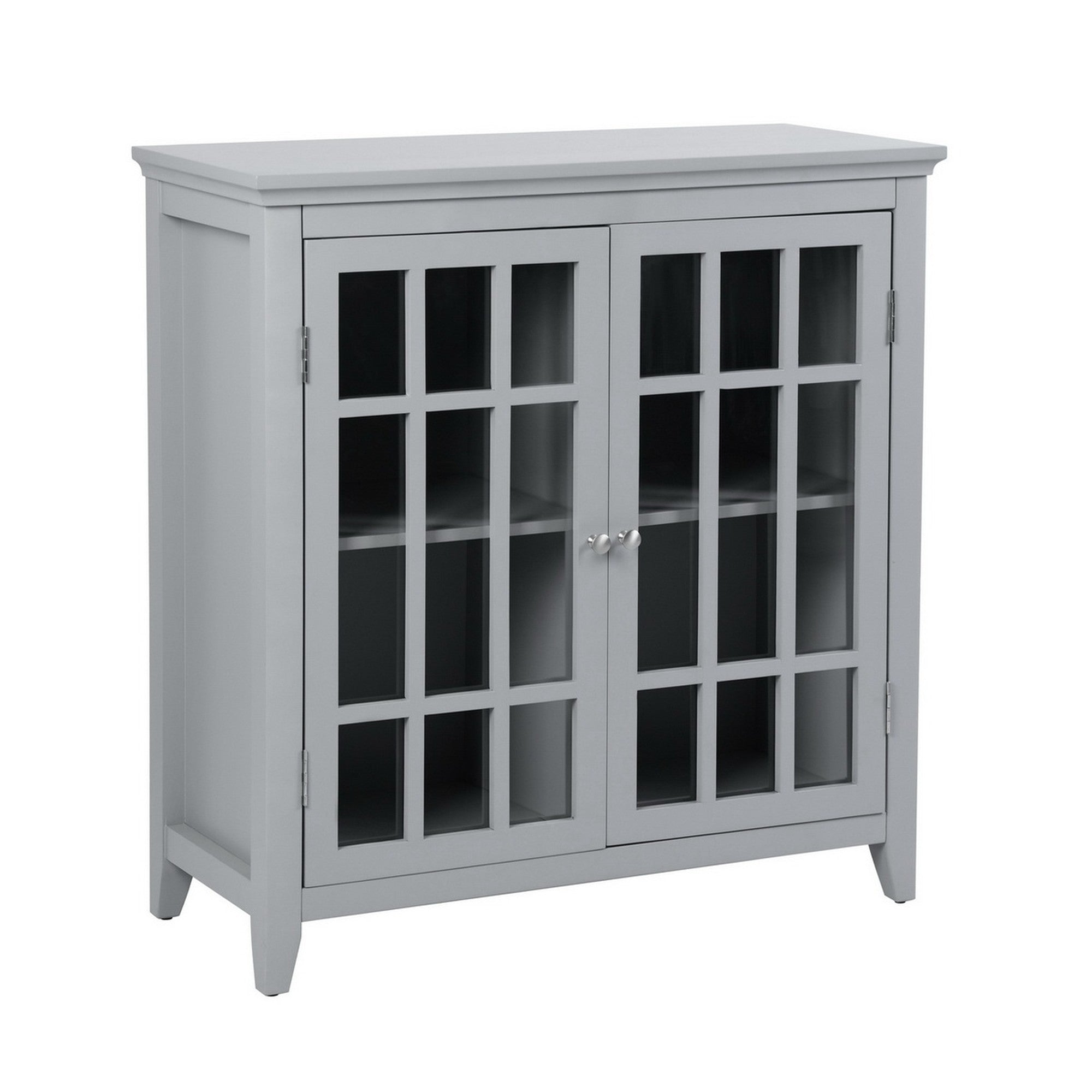 Wood Double Door Accent Cabinet with Interior Shelves