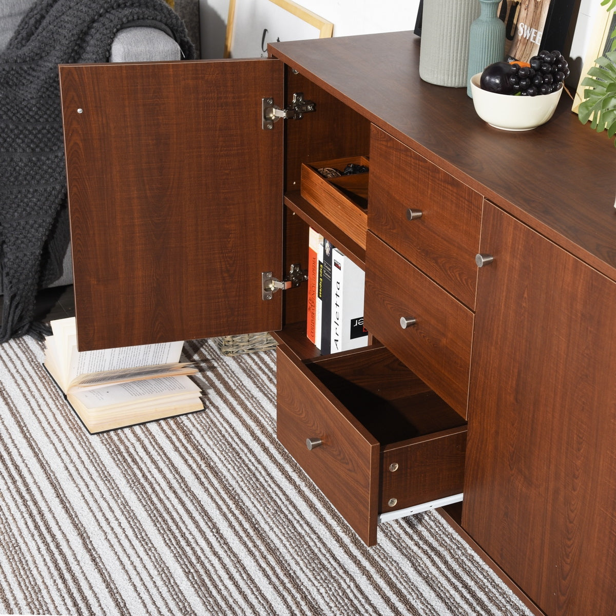 47-inch Wood Sideboard with Adjustable Shelf