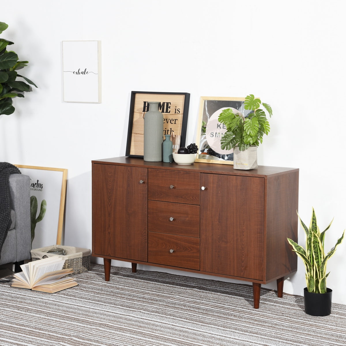 47-inch Wood Sideboard with Adjustable Shelf