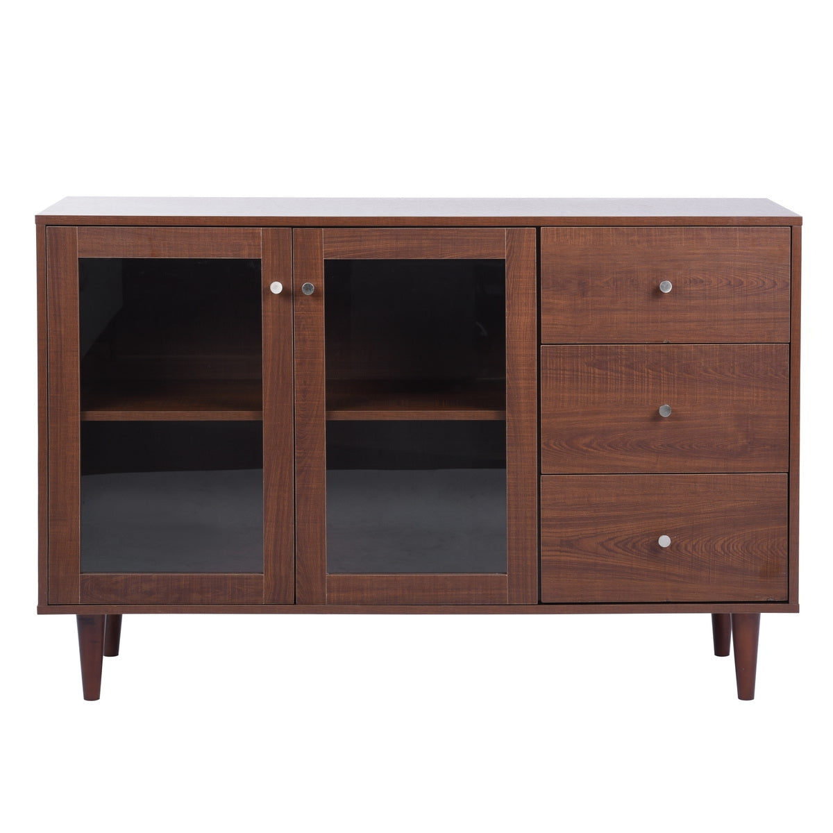 48-inch Wood Sideboard with Glass Door and 3 Drawers