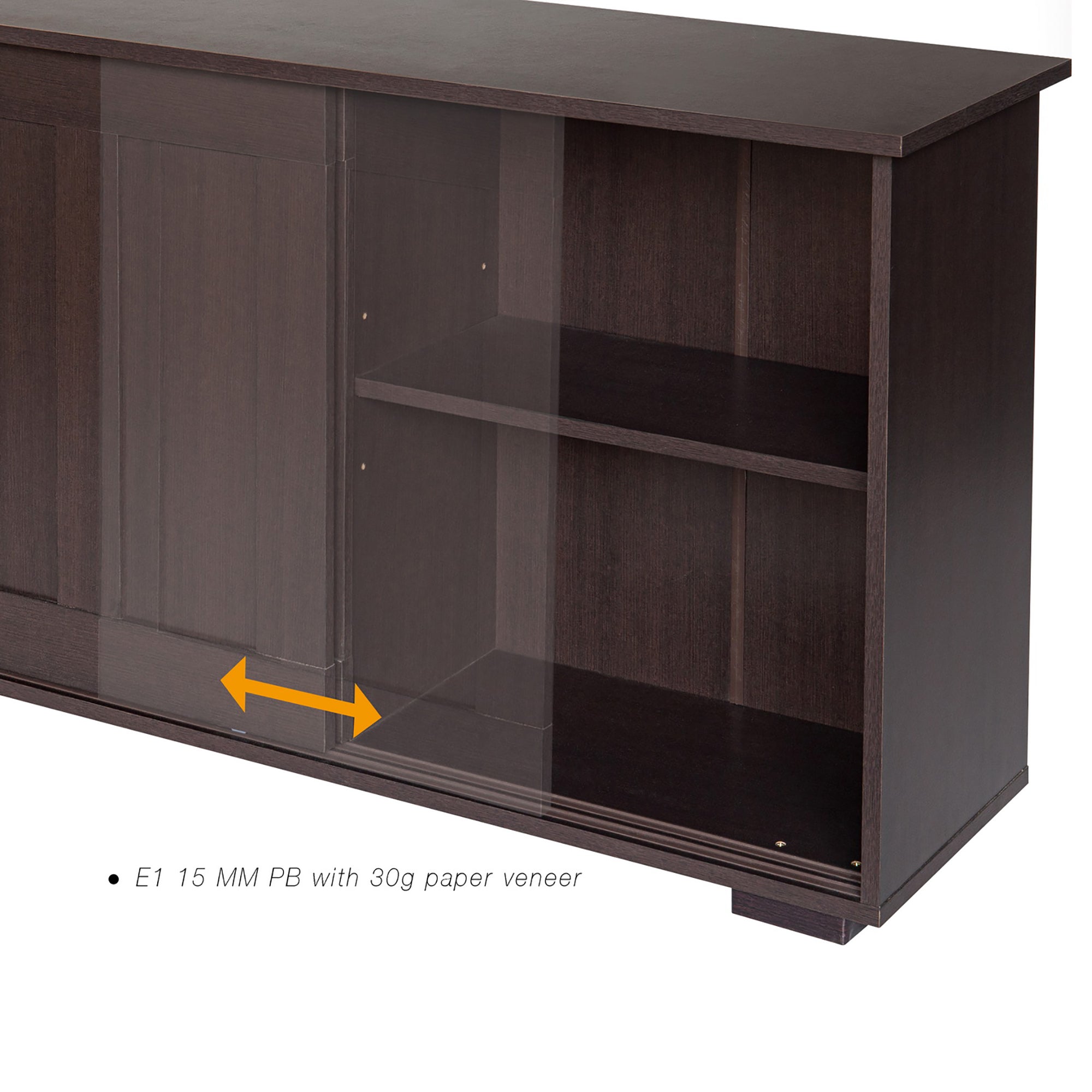 42-inch Wood Sideboard with Sliding Doors