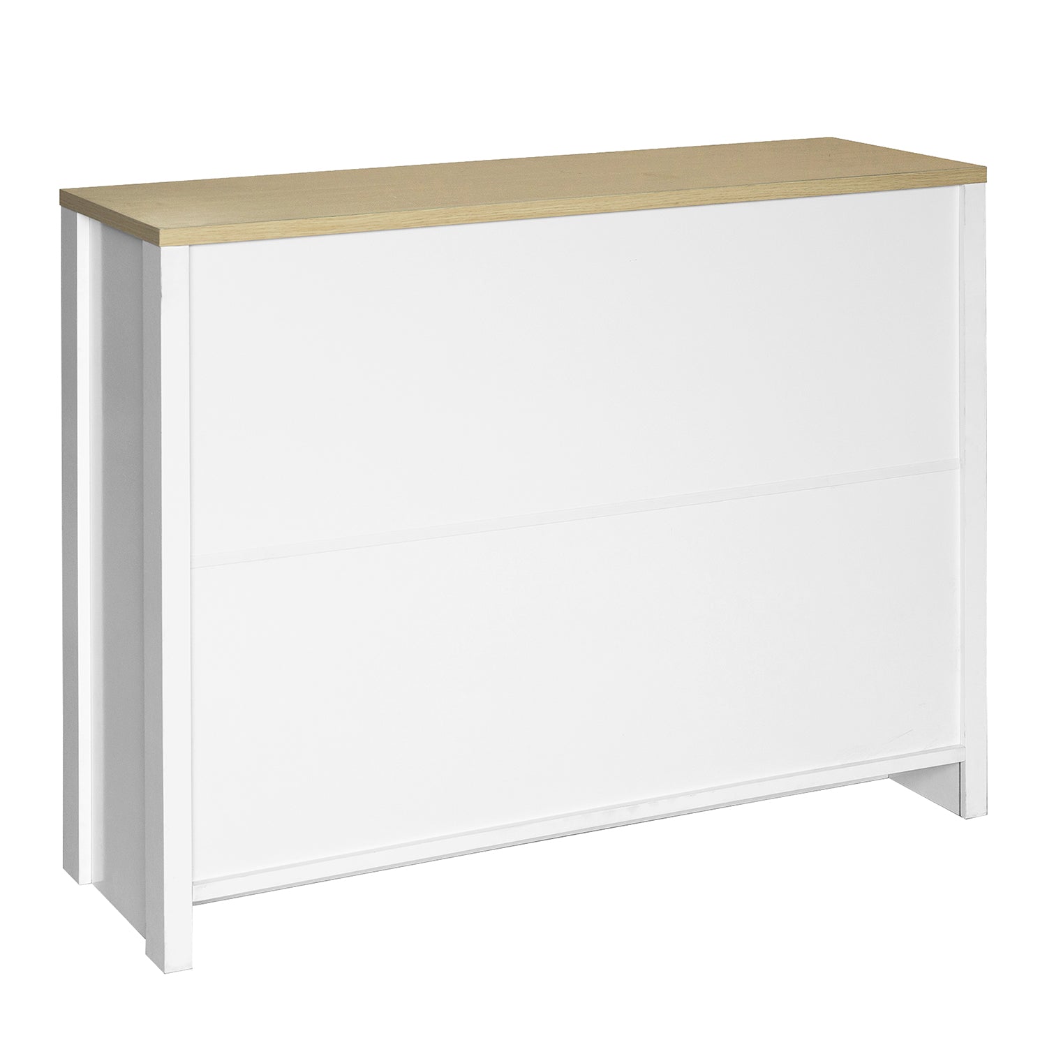 44-inch Wood Sideboard with Exterior Shelves and 2 Drawers