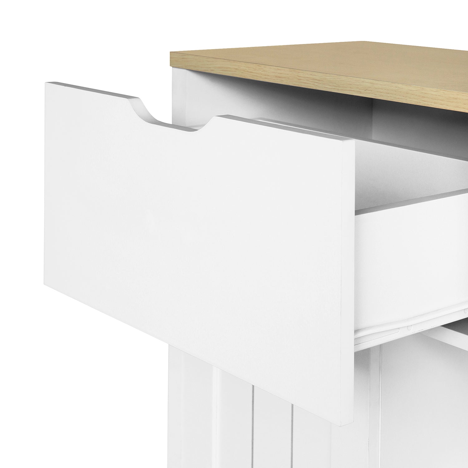 44-inch Wood Sideboard with Exterior Shelves and 2 Drawers