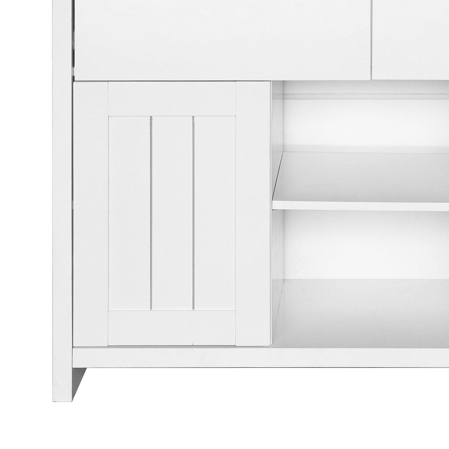 44-inch Wood Sideboard with Exterior Shelves and 2 Drawers
