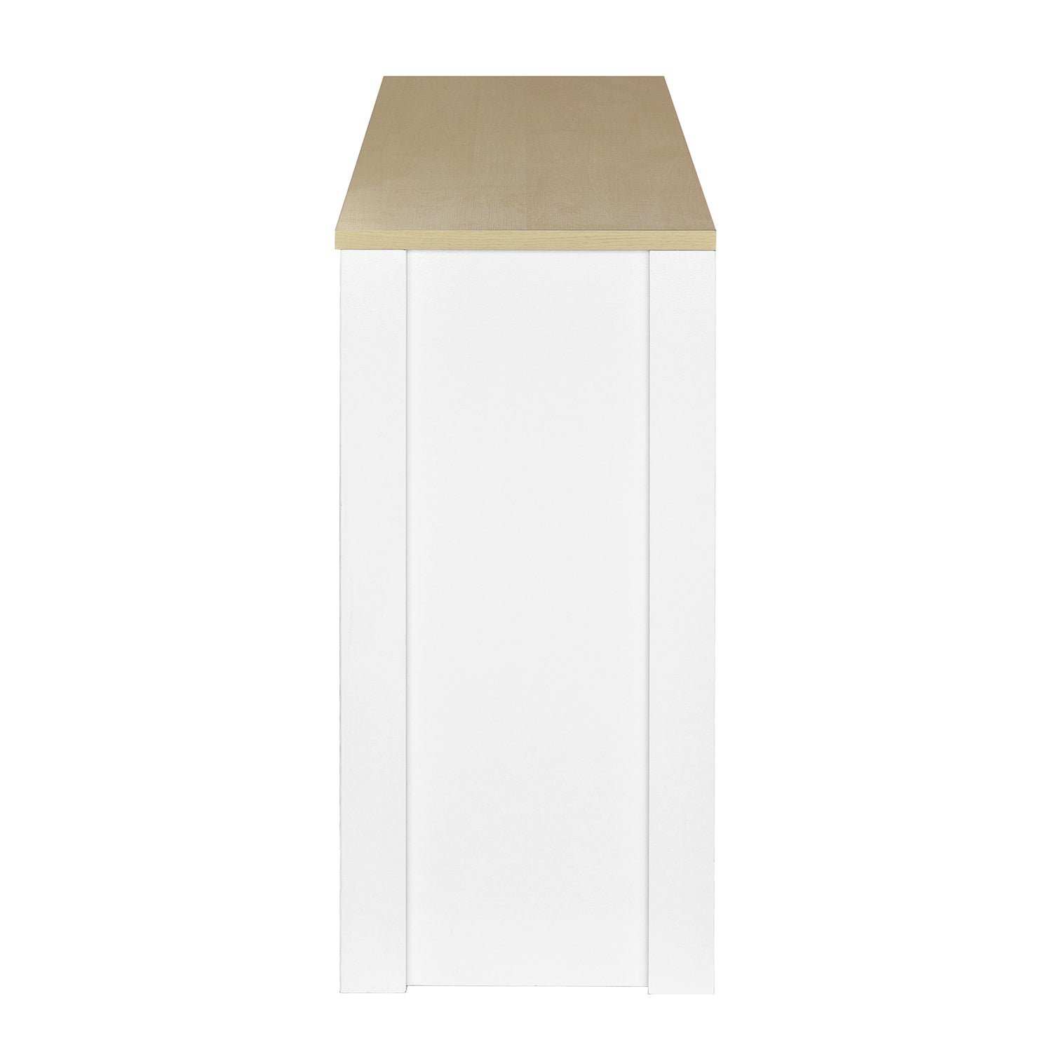 44-inch Wood Sideboard with Exterior Shelves and 2 Drawers