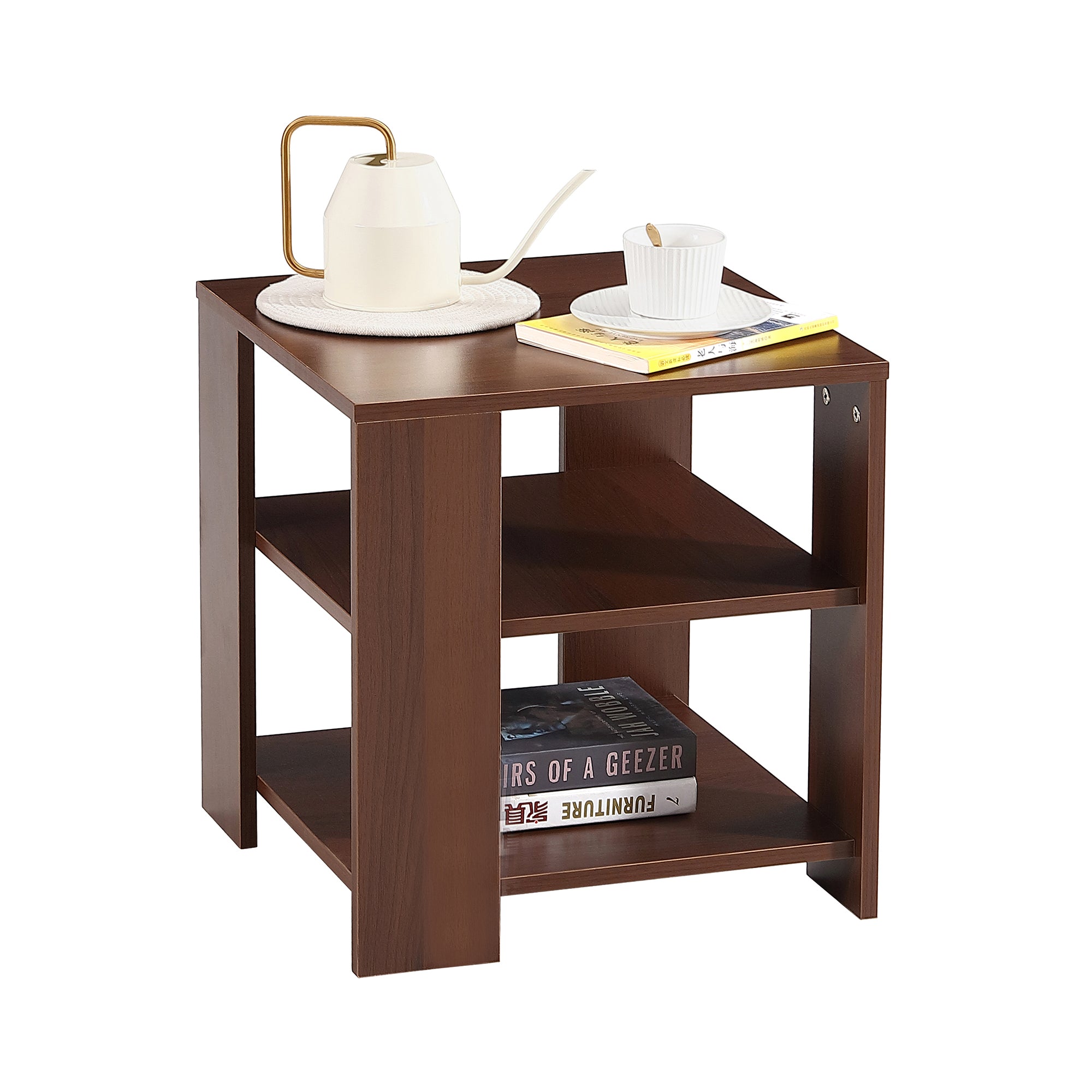 Square Side Table Nightstand 3-tier End Table for Living Room Bedroom