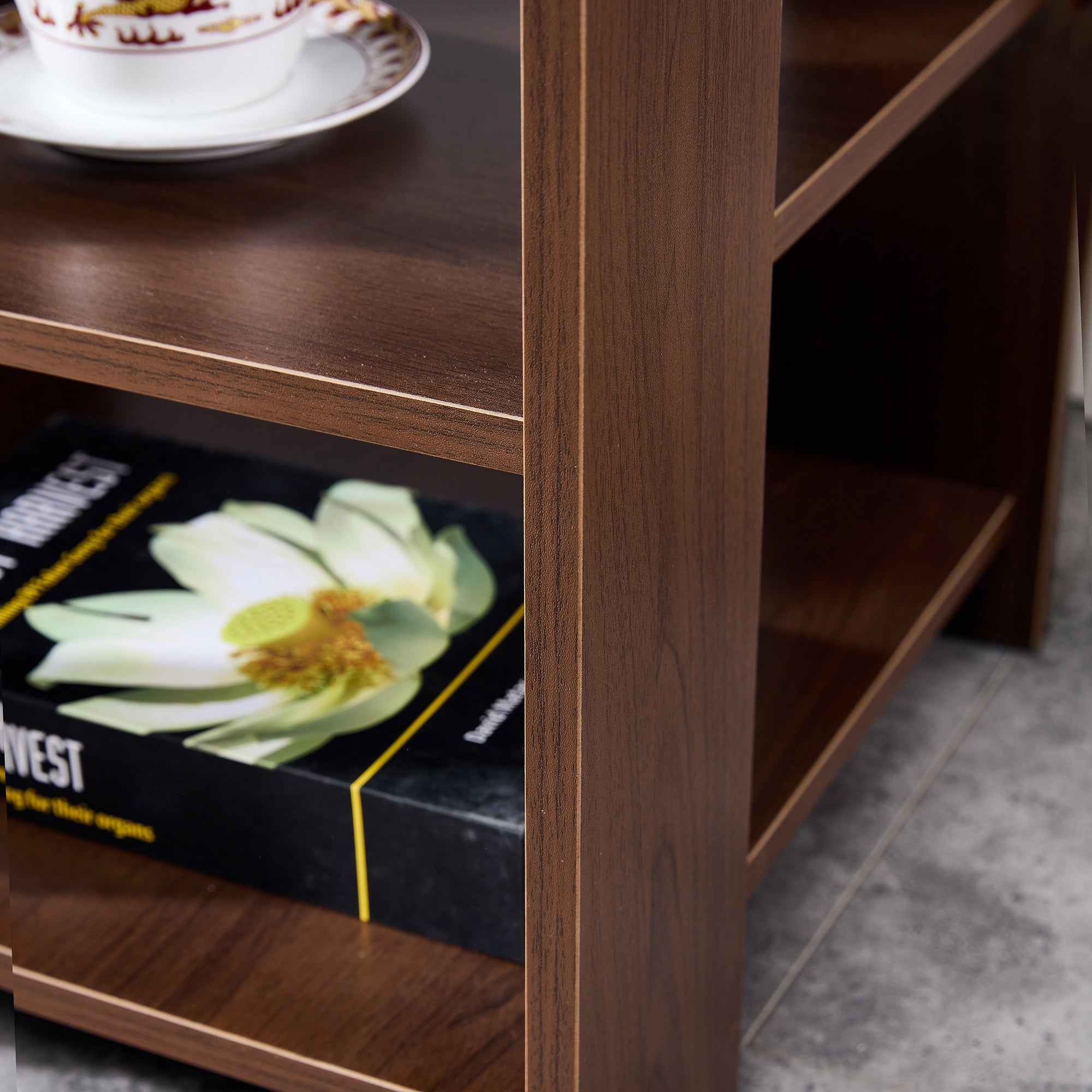 Square Side Table Nightstand 3-tier End Table for Living Room Bedroom