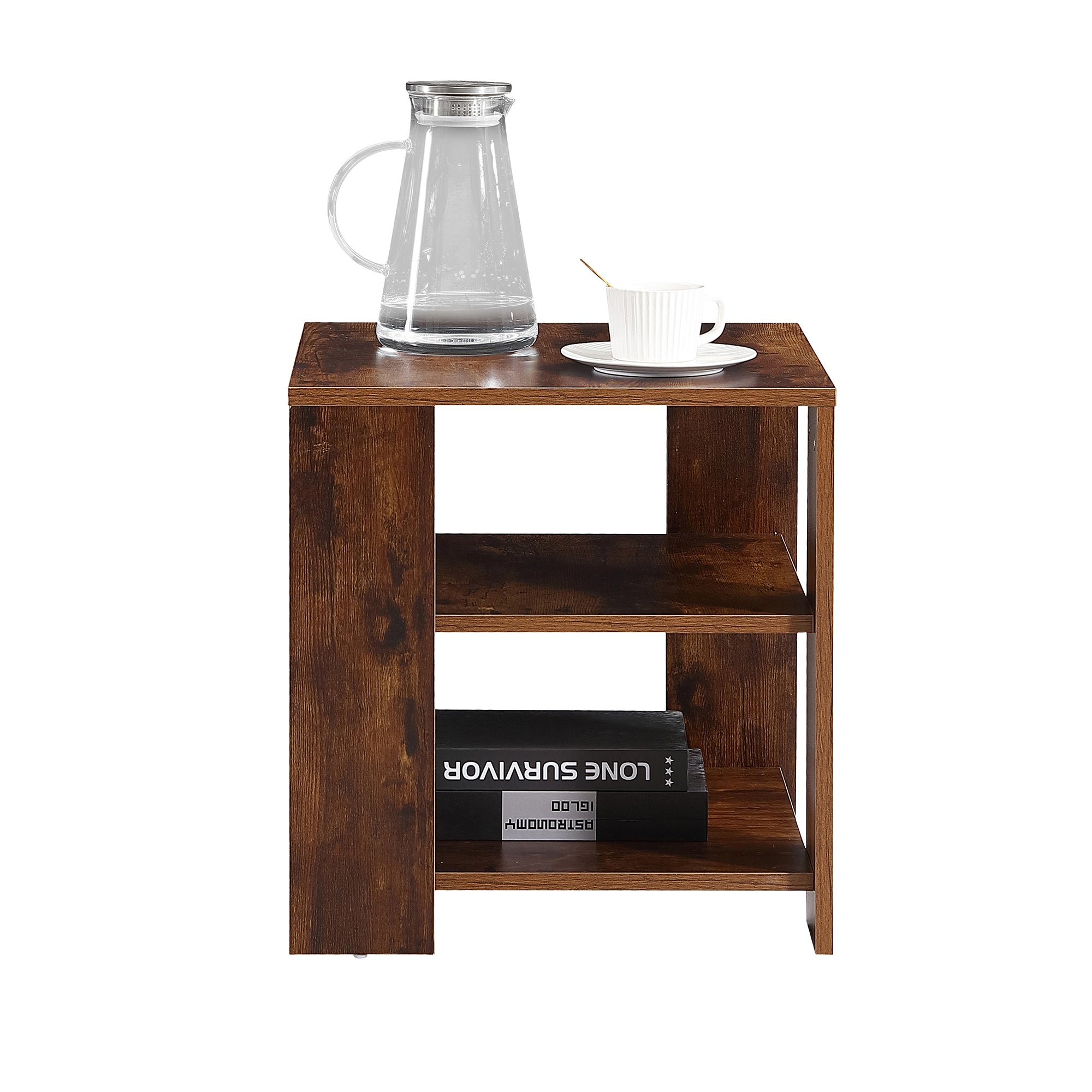 Square Side Table Nightstand 3-tier End Table for Living Room Bedroom