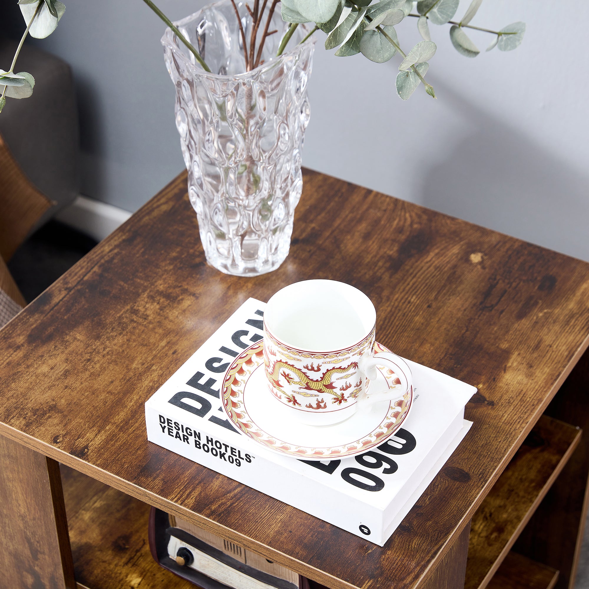 Square Side Table Nightstand 3-tier End Table for Living Room Bedroom