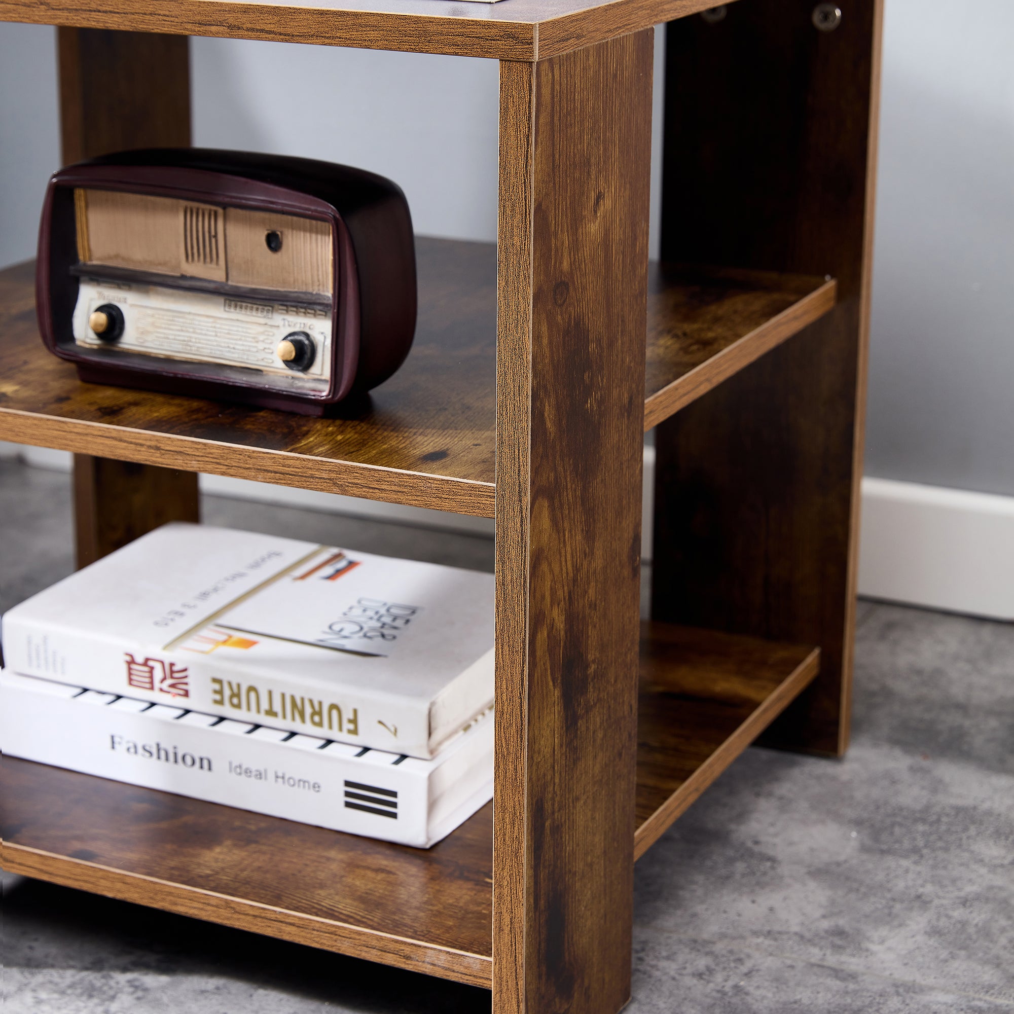 Square Side Table Nightstand 3-tier End Table for Living Room Bedroom