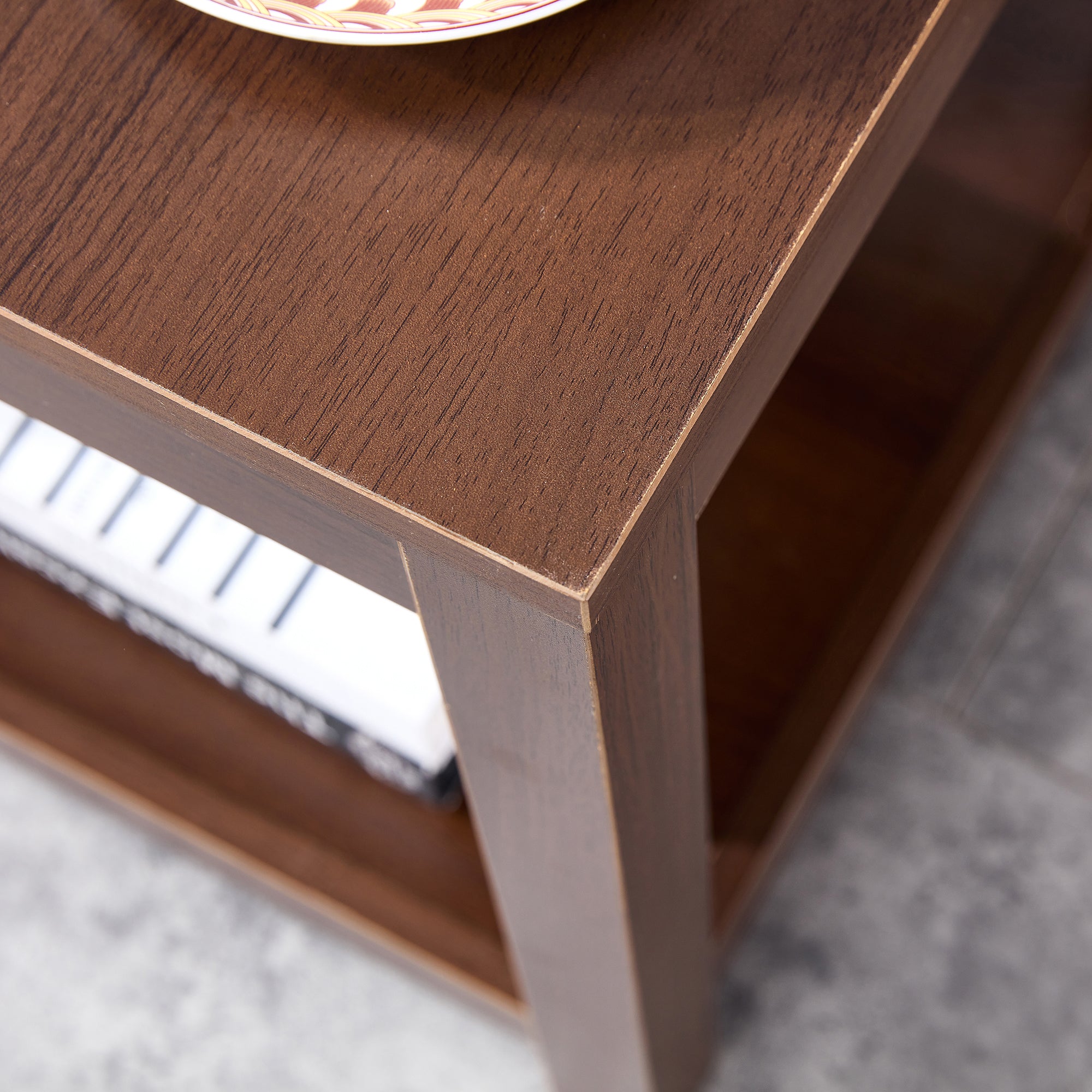 Square Side Table Nightstand 2-tier End Table for Living Room Bedroom