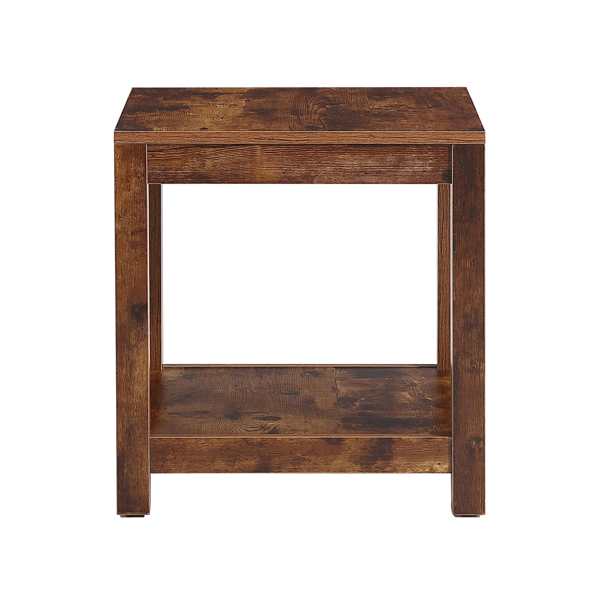 Square Side Table Nightstand 2-tier End Table for Living Room Bedroom