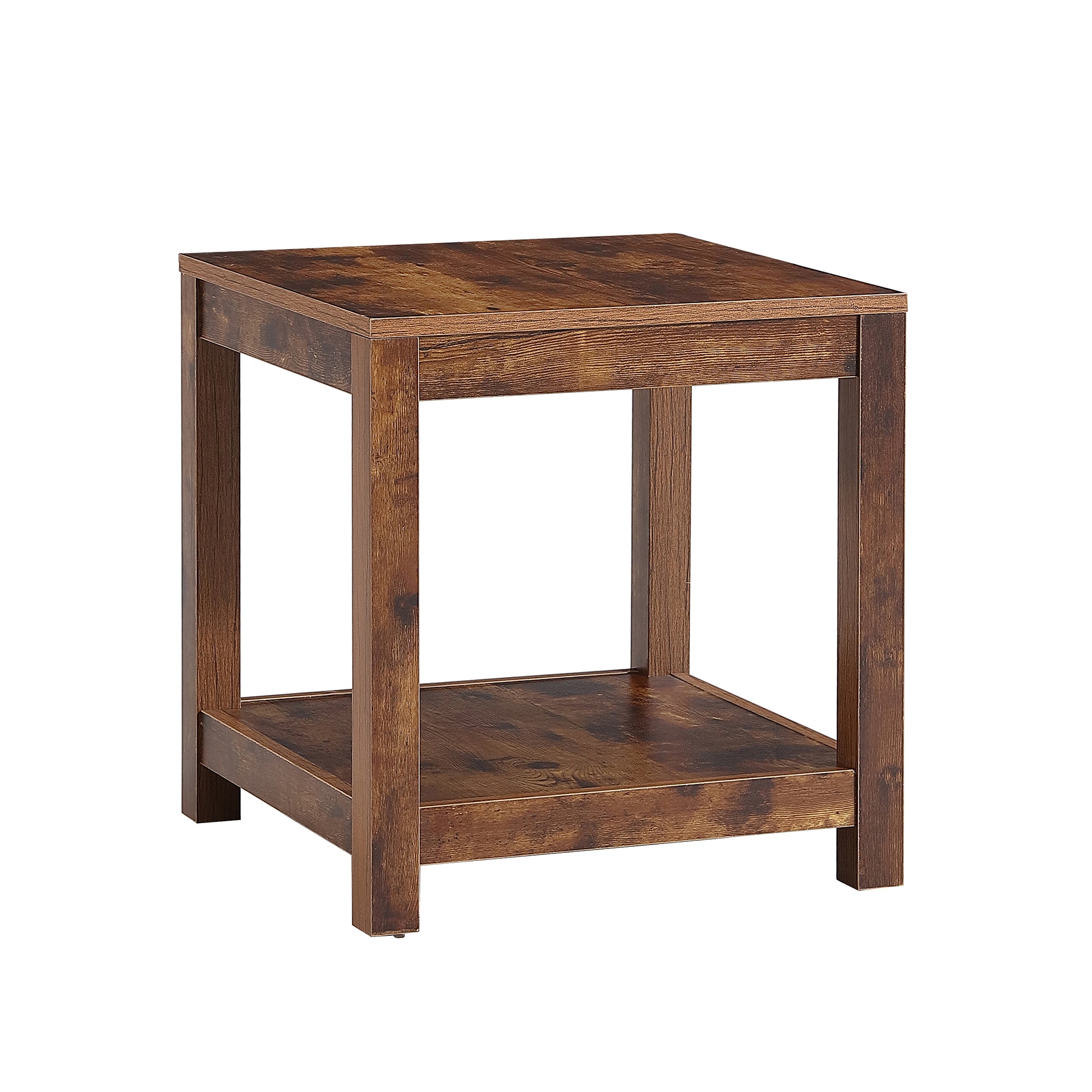 Square Side Table Nightstand 2-tier End Table for Living Room Bedroom