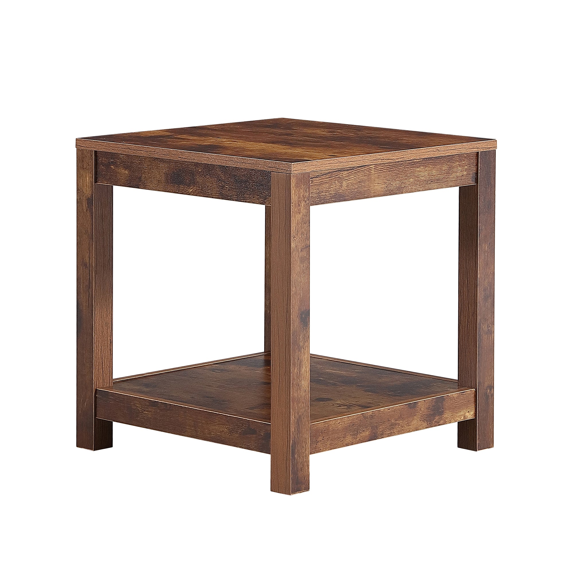 Square Side Table Nightstand 2-tier End Table for Living Room Bedroom