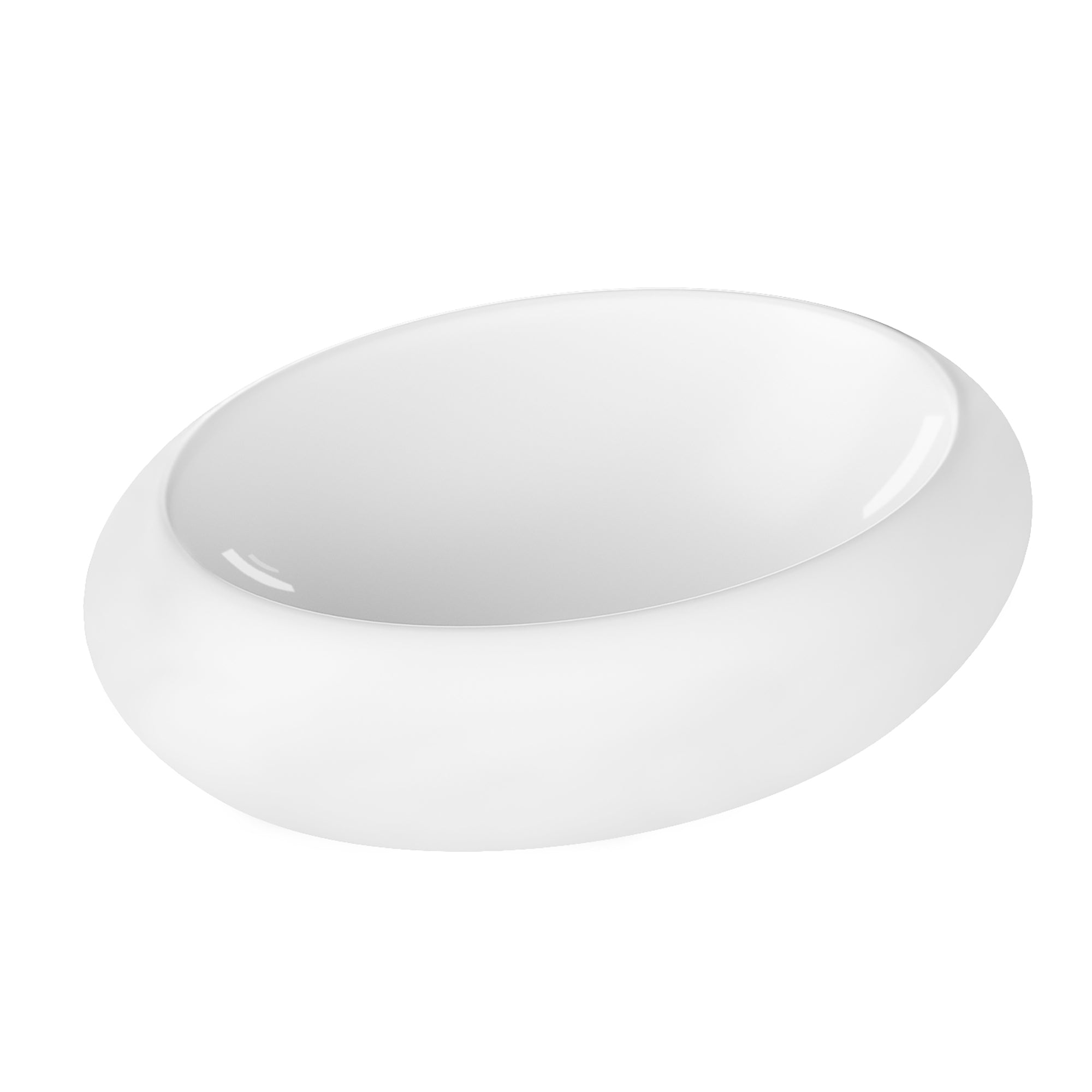 White Ceramic Oval Vessel Bathroom Sink