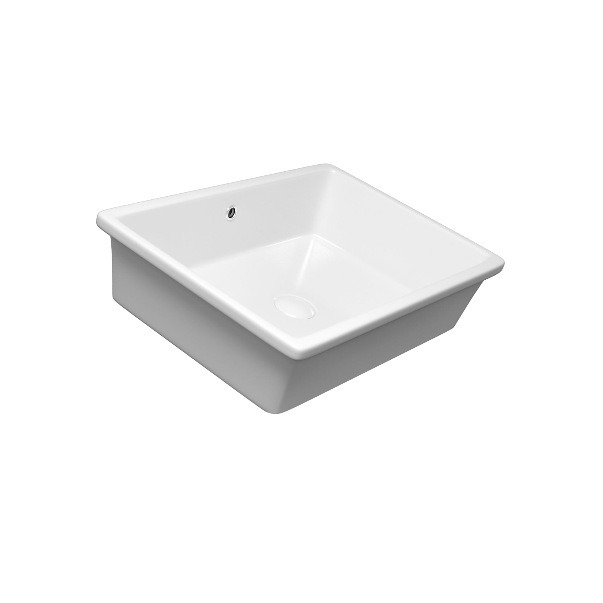 White Ceramic Rectangular Drop-in Bathroom Sink