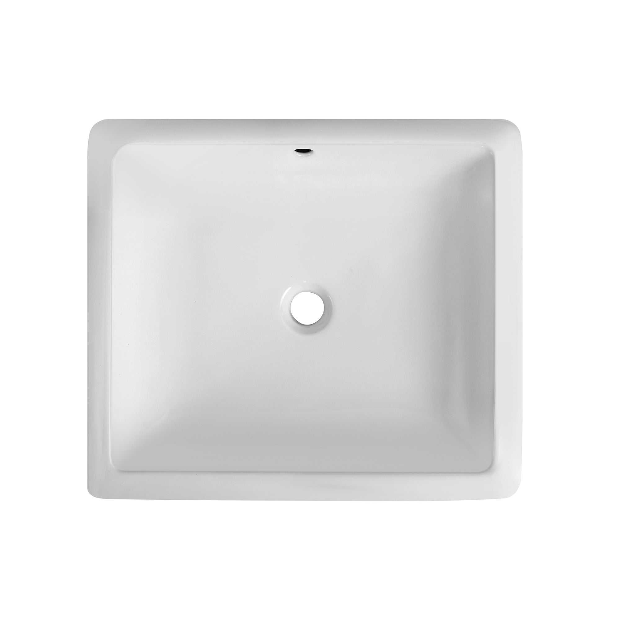 White Ceramic Rectangular Vessel Bathroom Sink