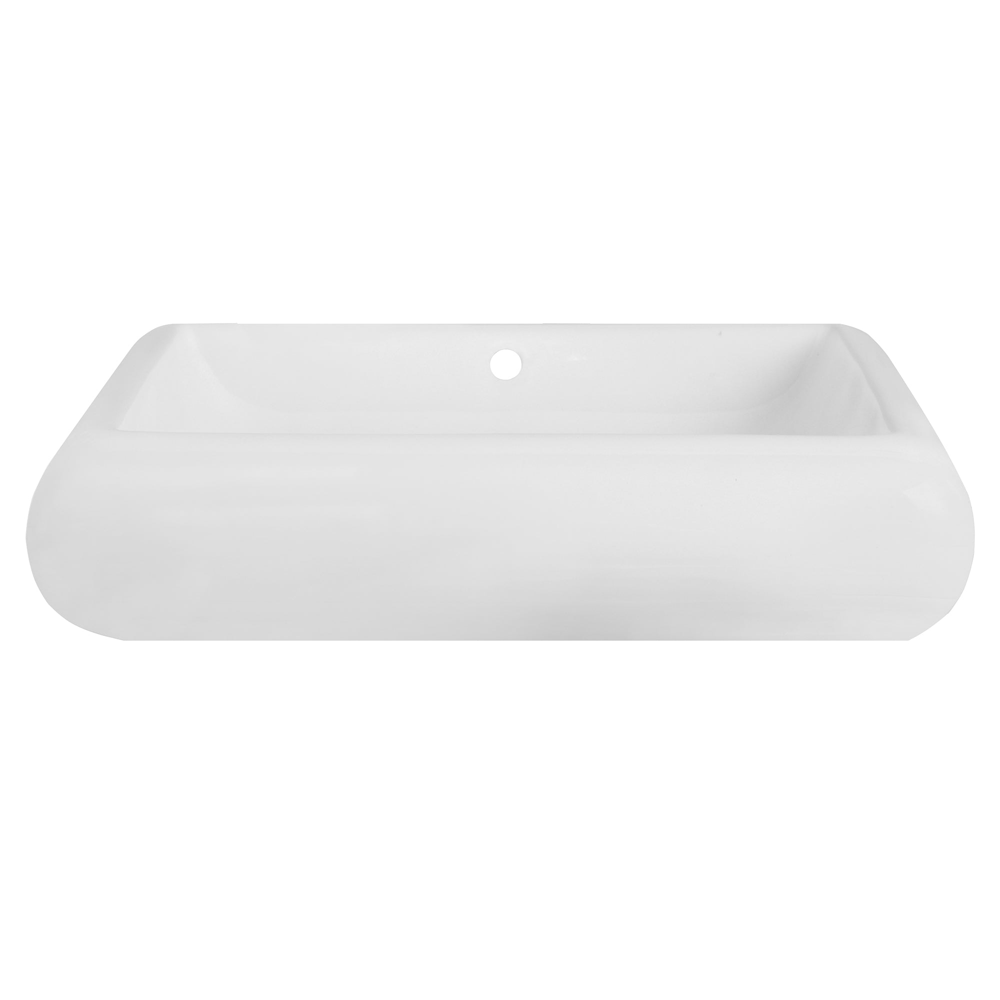 White Ceramic Rectangular Vessel Bathroom Sink