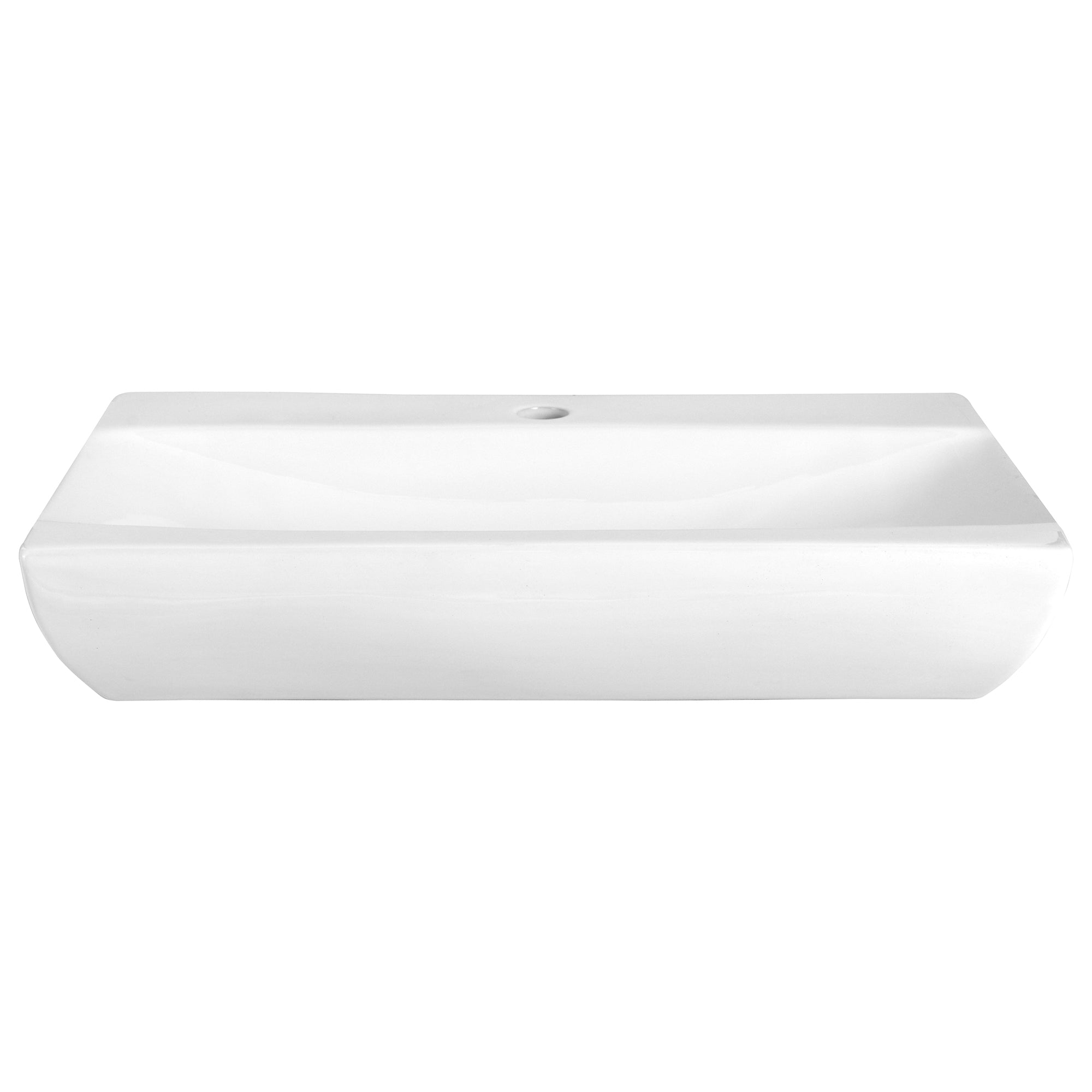 White Ceramic Rectangular Vessel Bathroom Sink