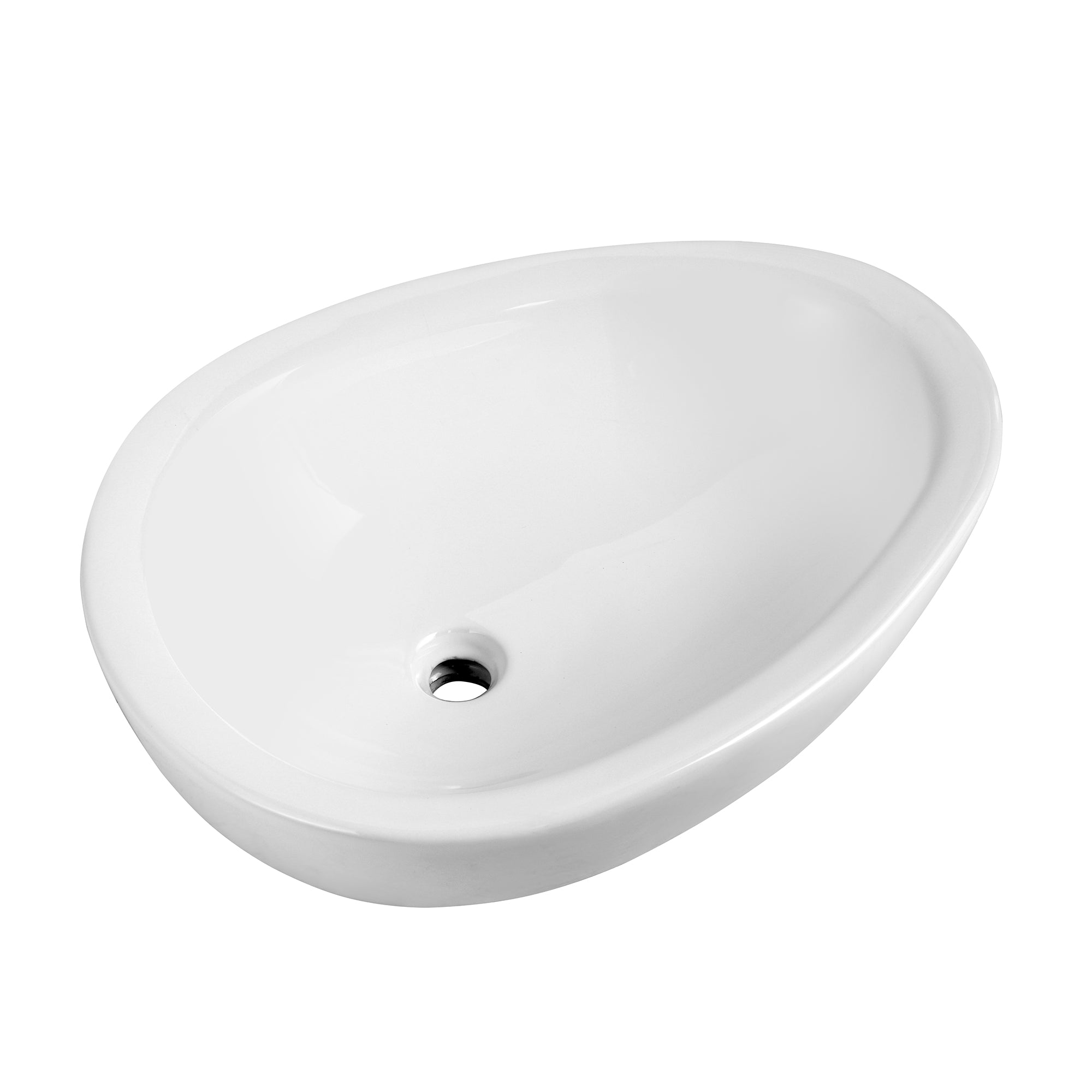 White Ceramic Specialty Vessel Bathroom Sink