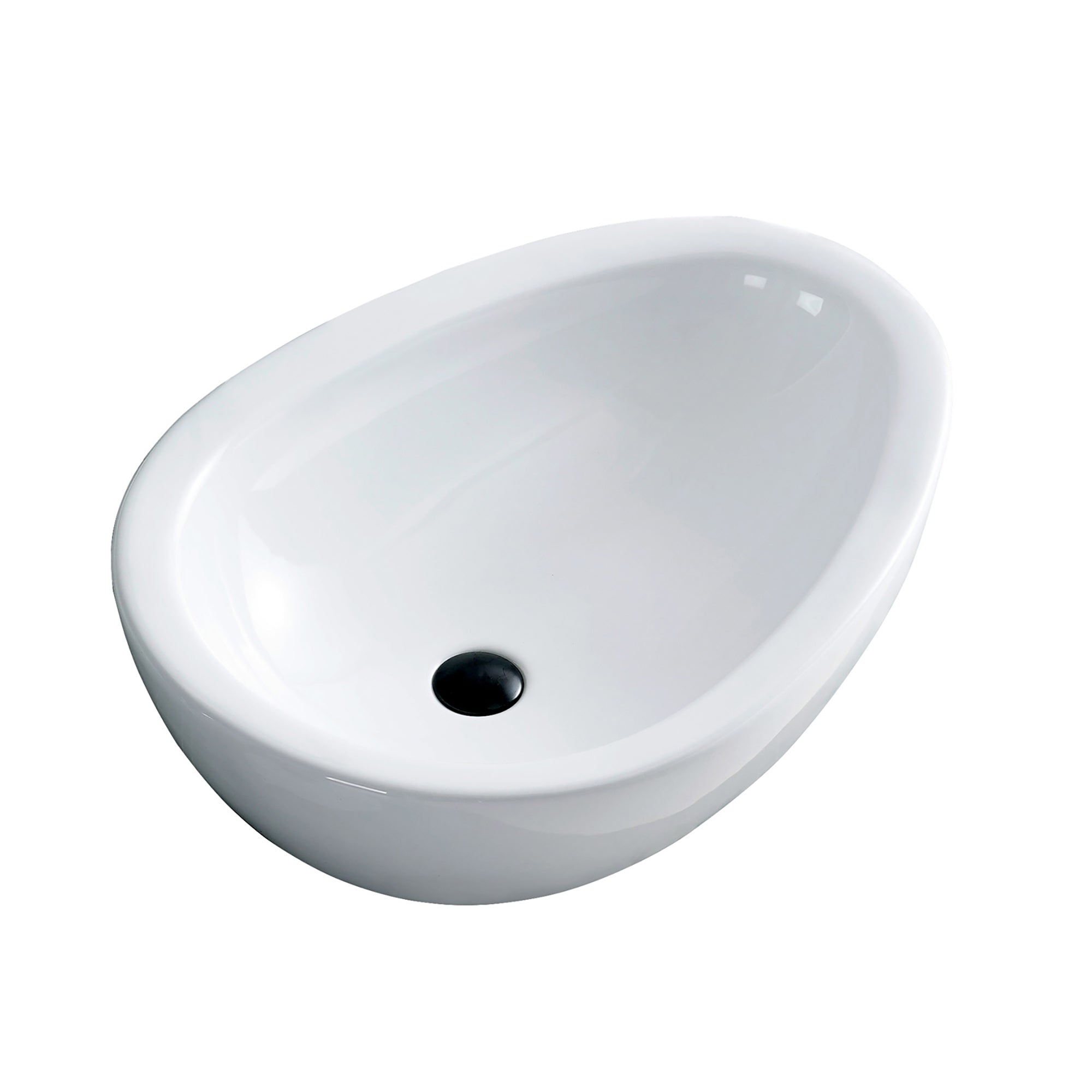 White Ceramic Specialty Vessel Bathroom Sink